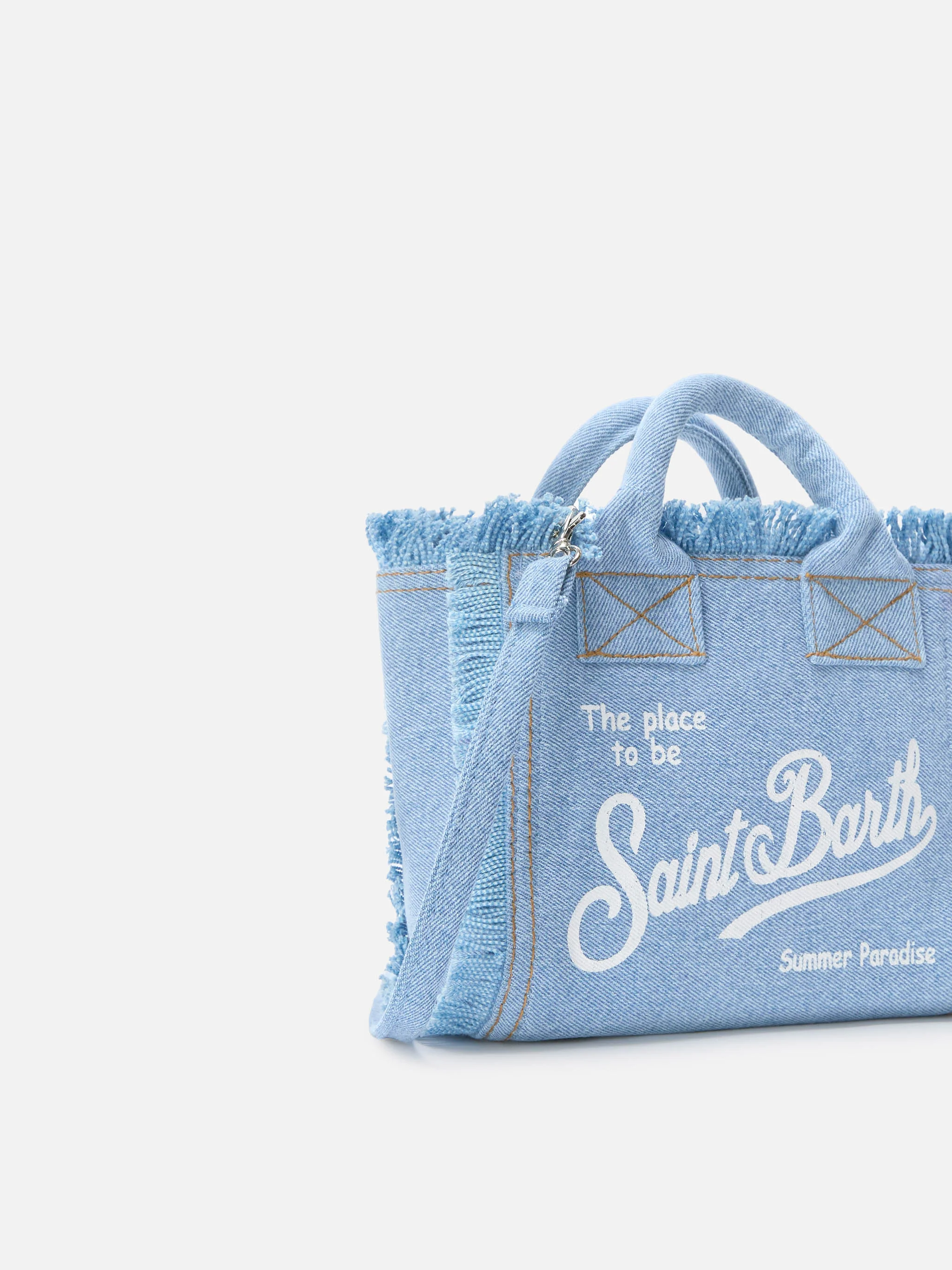 Borsa Vanity mini in denim lavaggio chiaro - Image 3