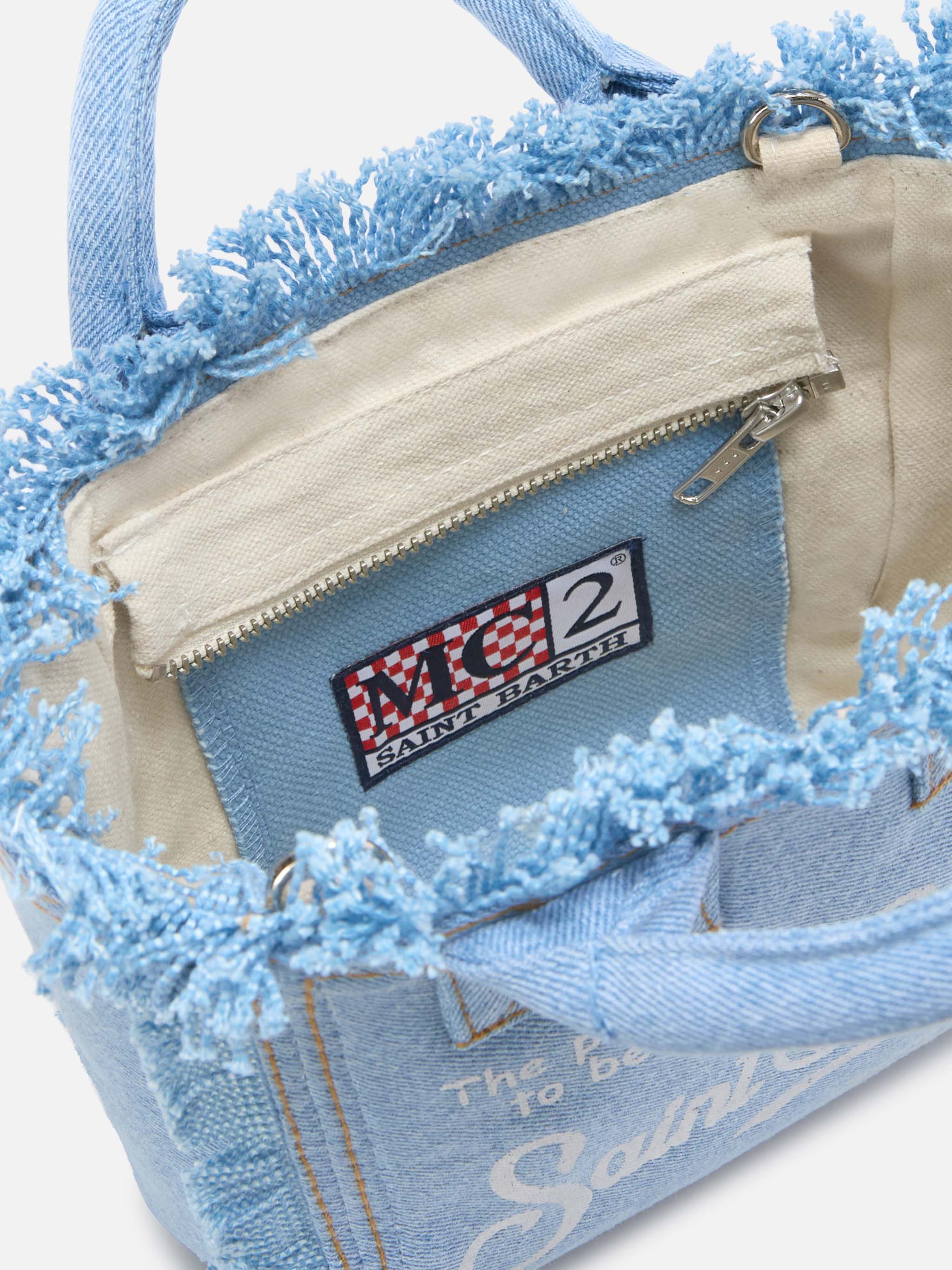 Borsa Vanity mini in denim lavaggio chiaro - Image 4