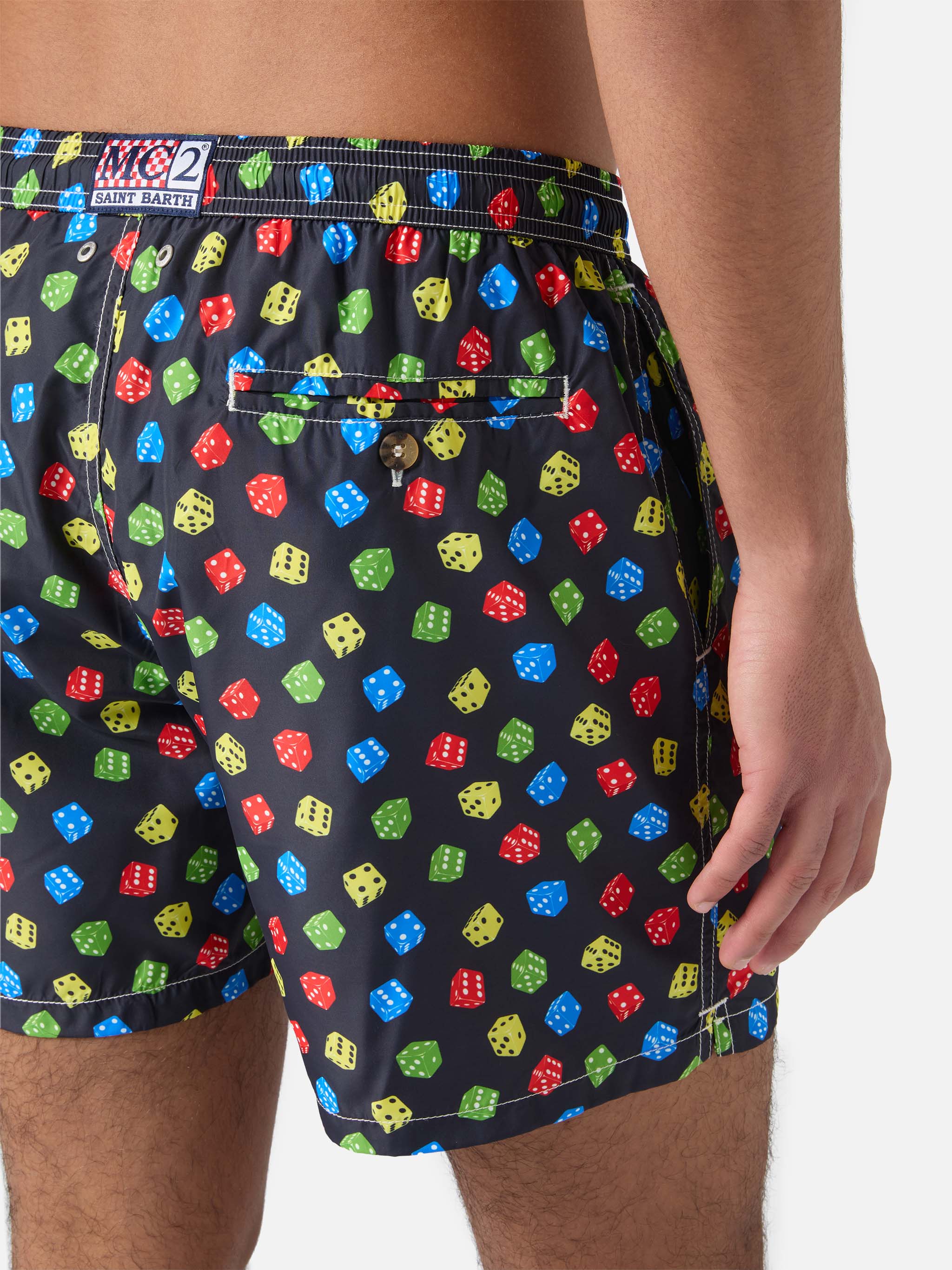 Boxer mare Lighting in tessuto leggero con stampa dadi - Image 6