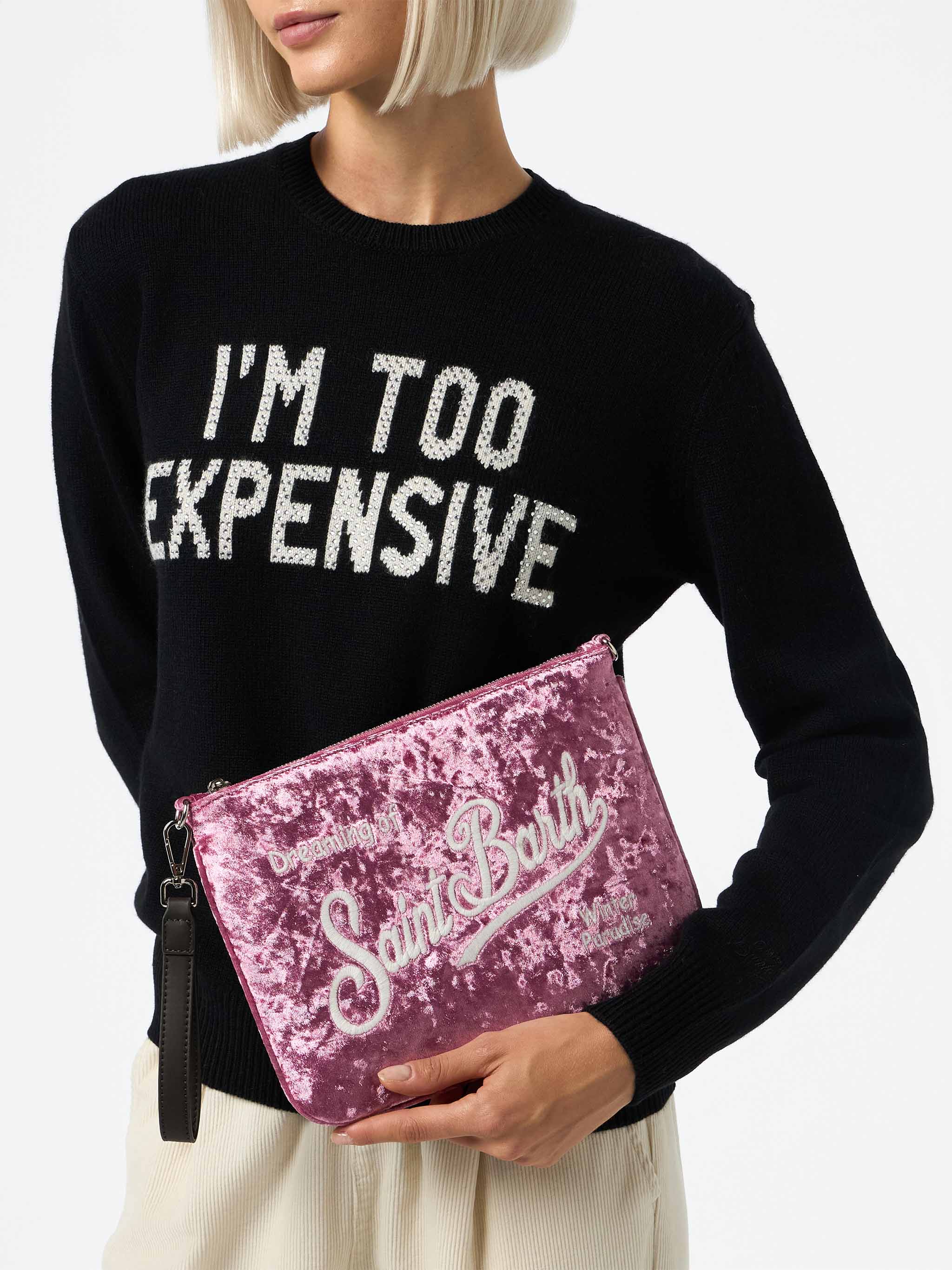 Pouch Parisienne in ciniglia lilla con catena - Image 2