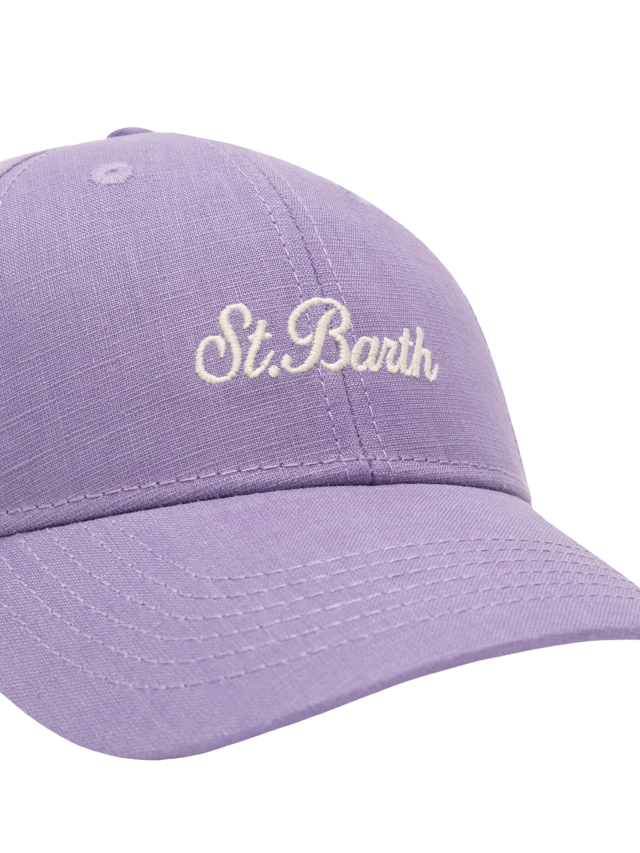 Cappellino da baseball Jr in lino lilla con ricamo Saint Barth - Image 2