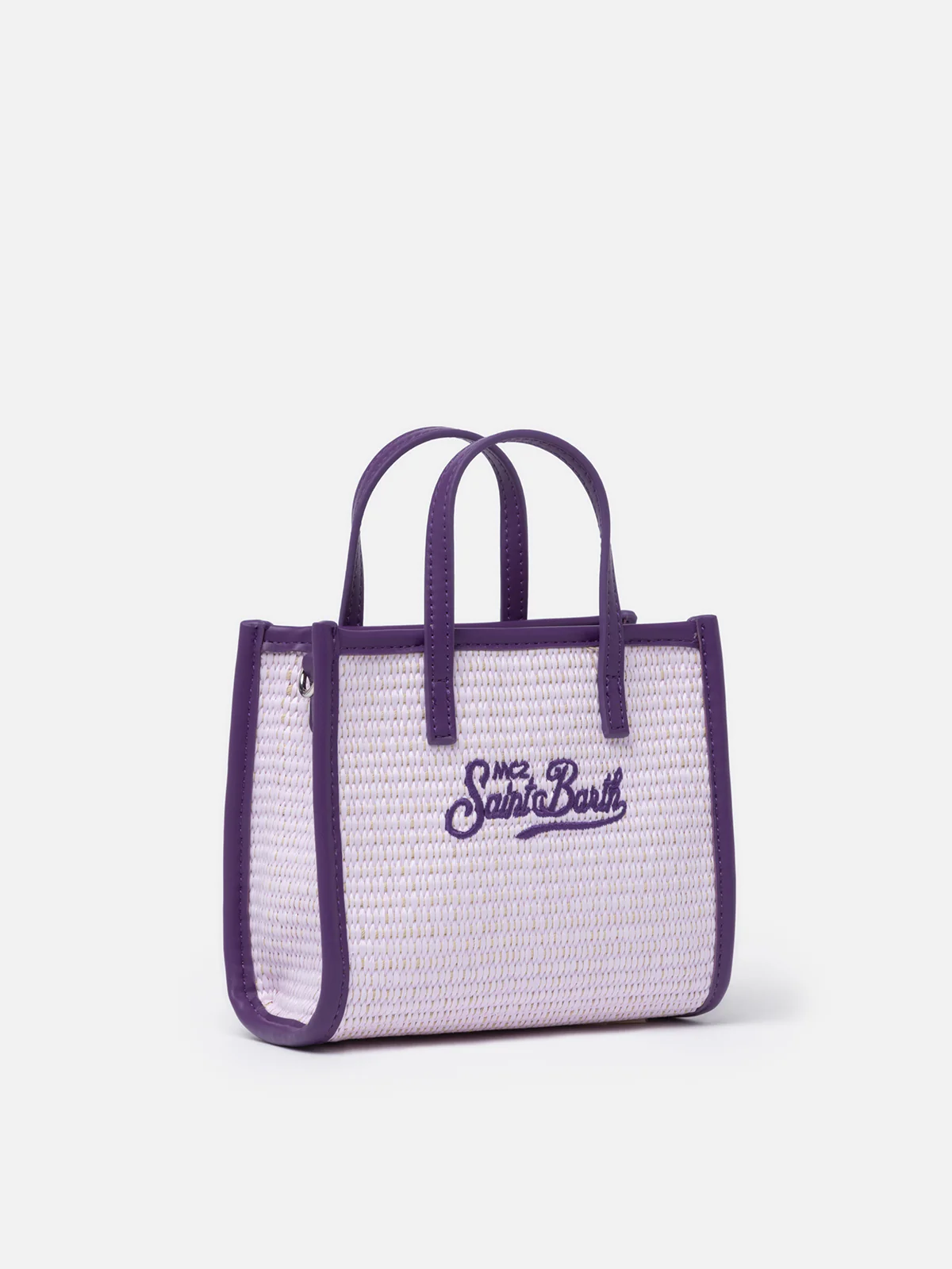 Borsa Vivian Mini Straw lilla effetto paglia - Image 3