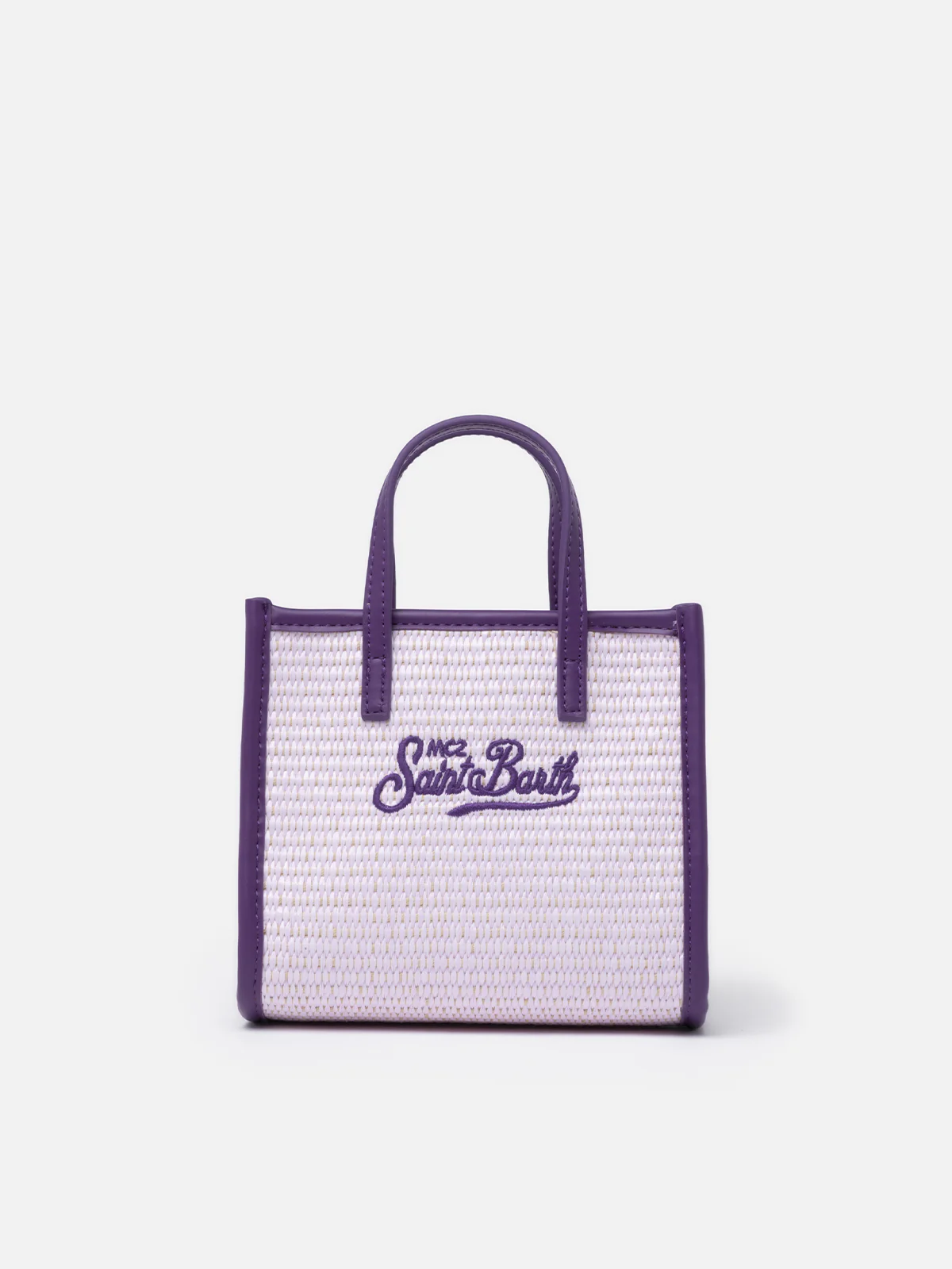 Borsa Vivian Mini Straw lilla effetto paglia - Image 4