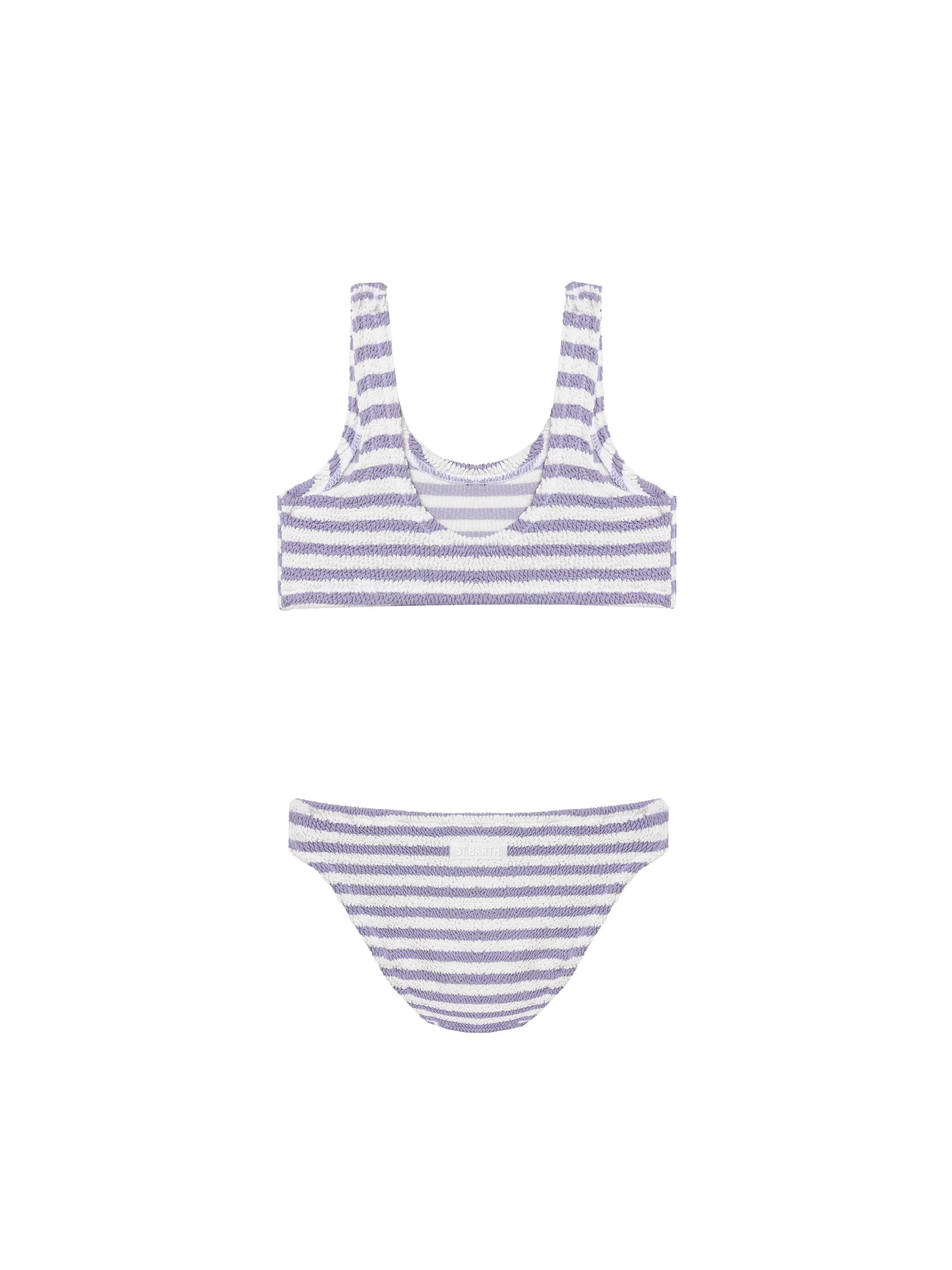 Bikini a triangolo Baker in crinkle a righe lilla - Image 2