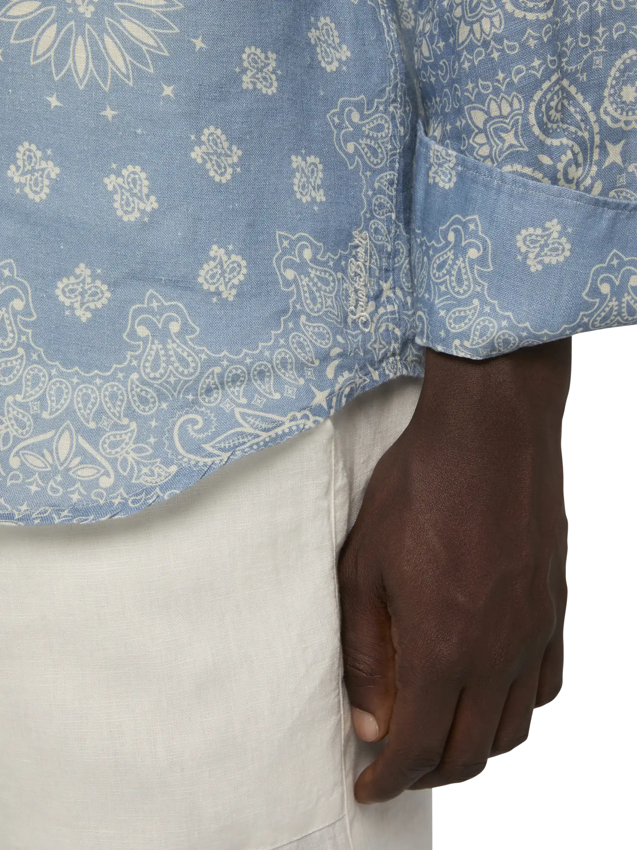 Camicia Pamplona in lino con stampa bandana - Image 2