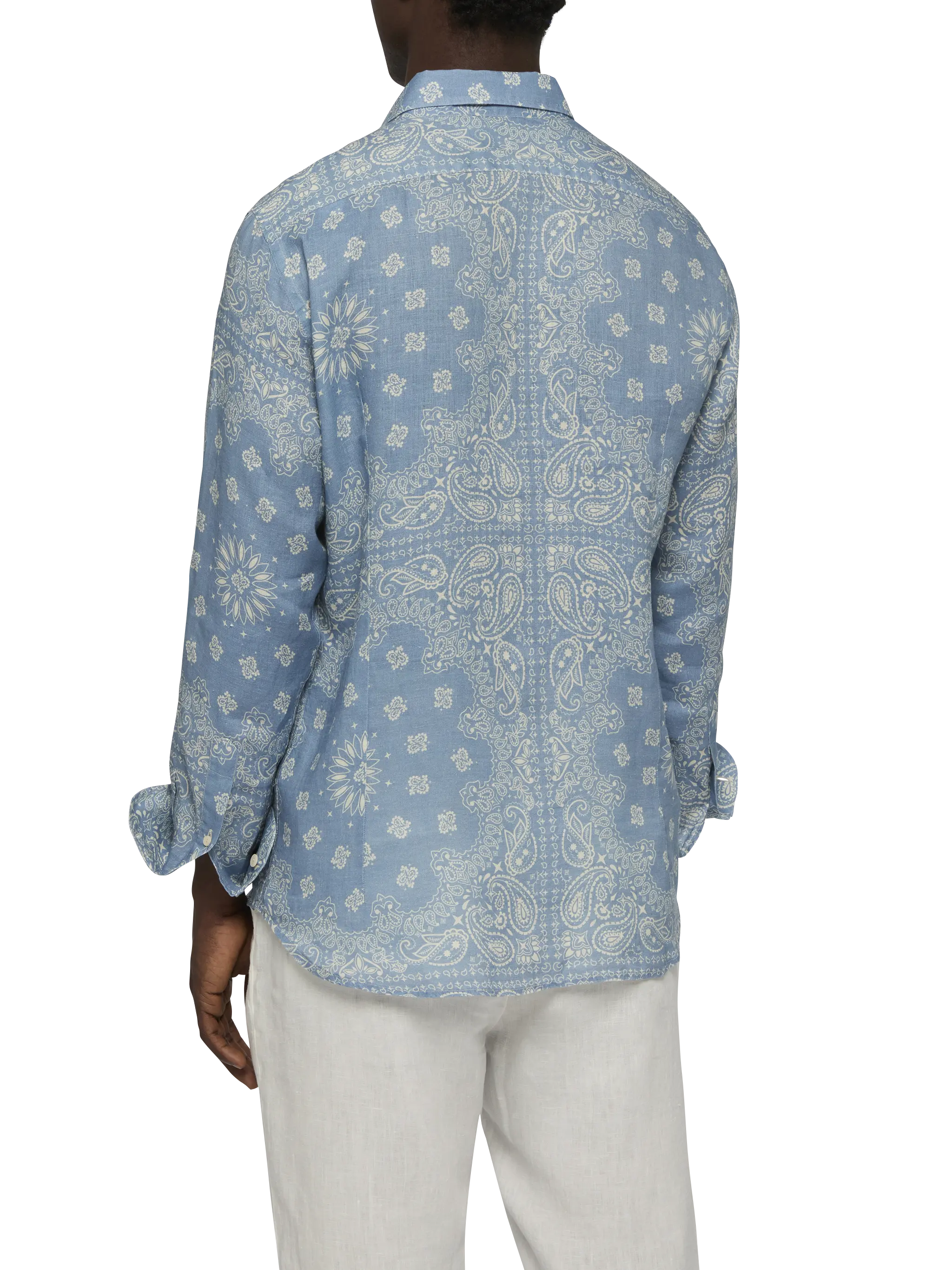 Camicia Pamplona in lino con stampa bandana - Image 3