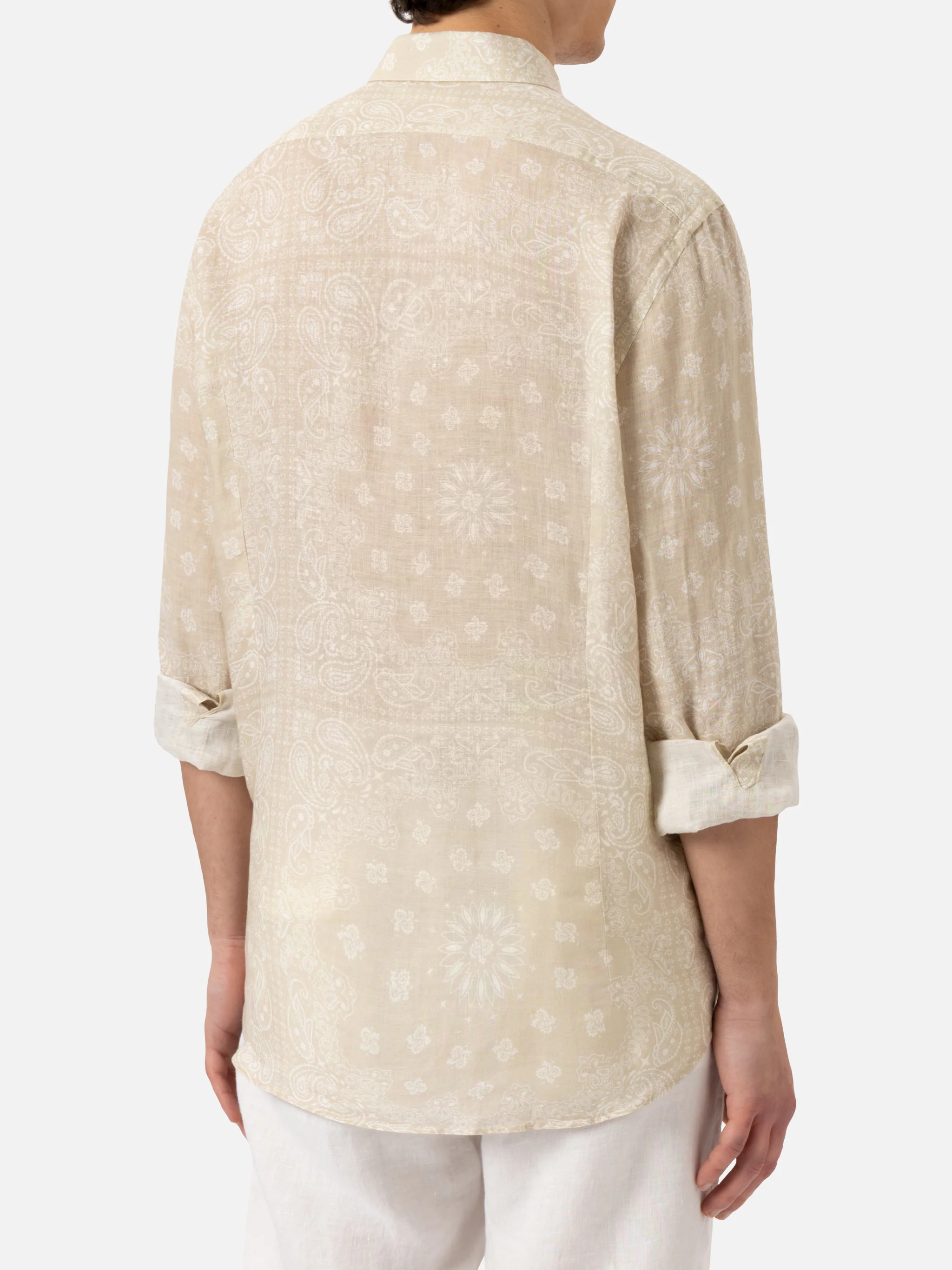 Camicia Pamplona in lino con stampa bandana - Image 3