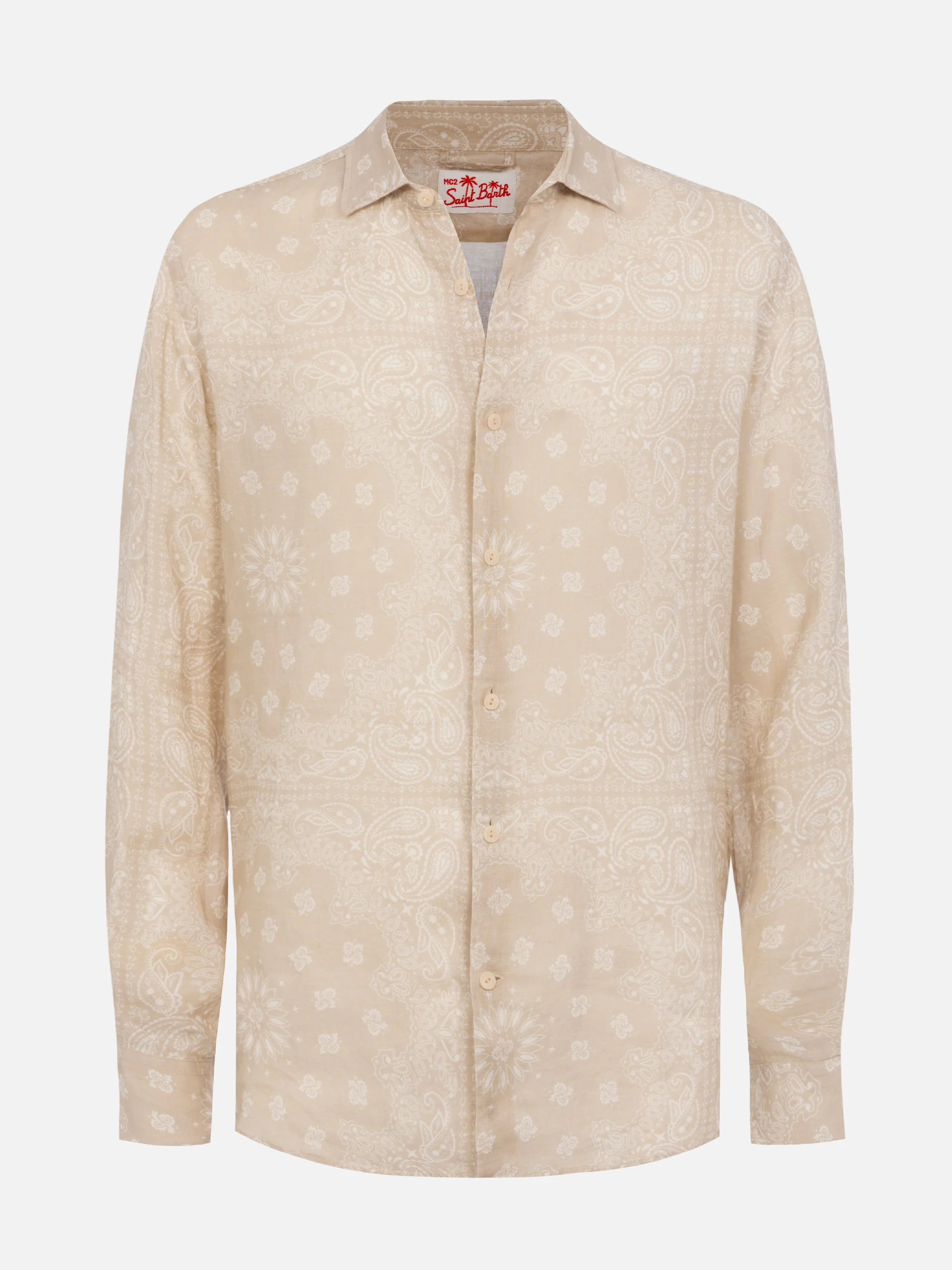 Camicia Pamplona in lino con stampa bandana - Image 4