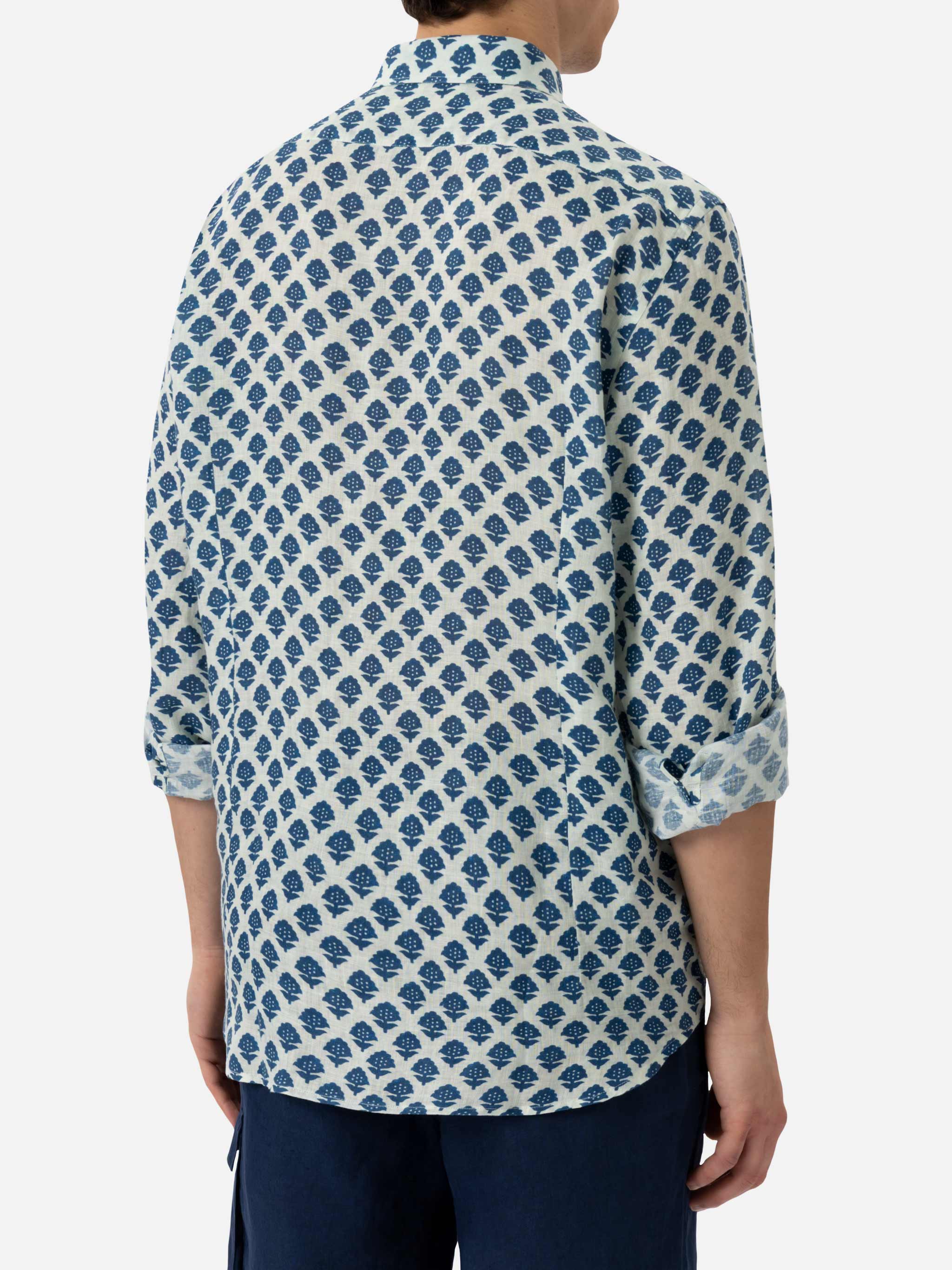 Camicia Pamplona in lino con stampa floreale - Image 3