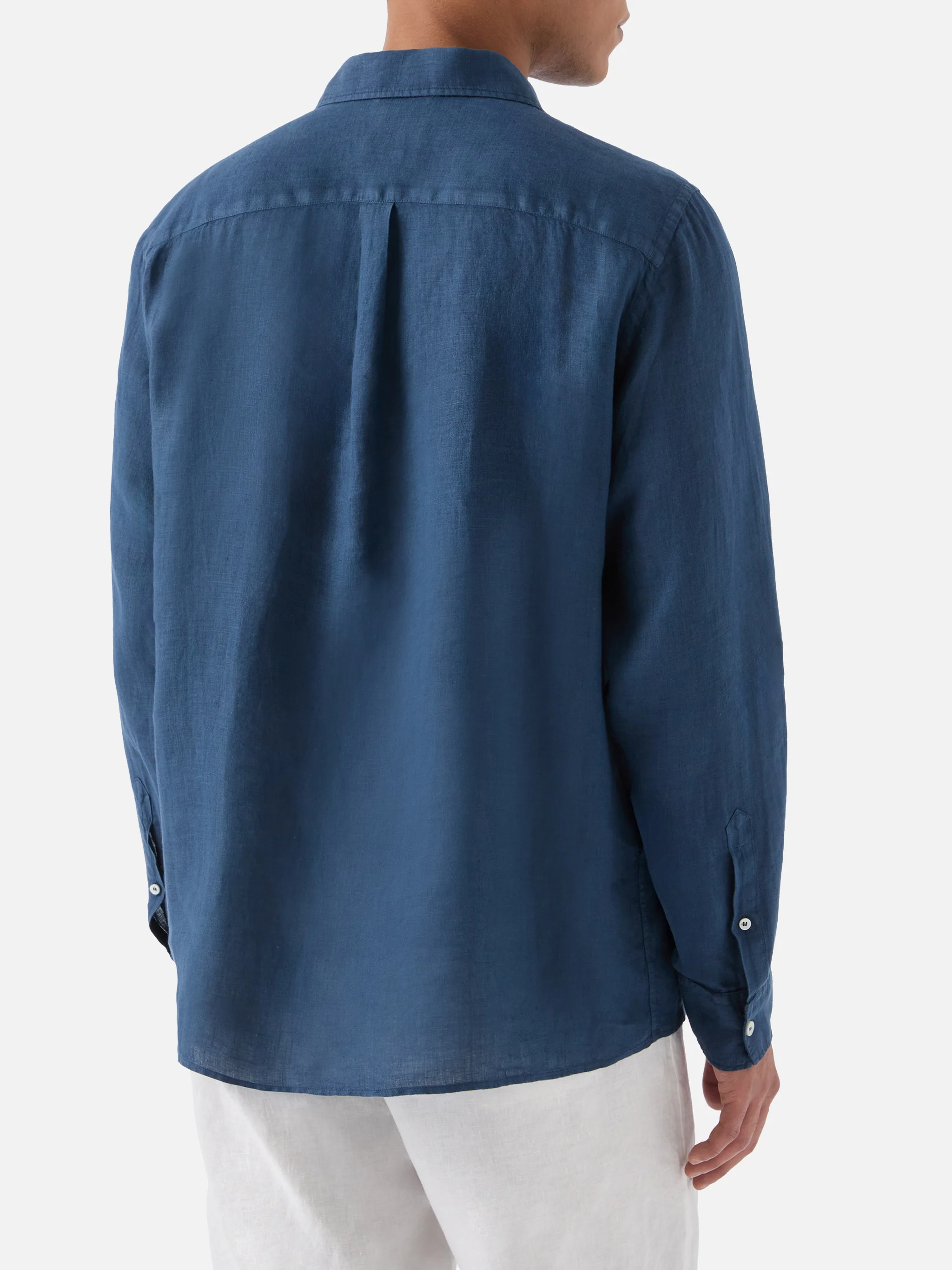 Polo Raphael in lino blu navy - Image 3