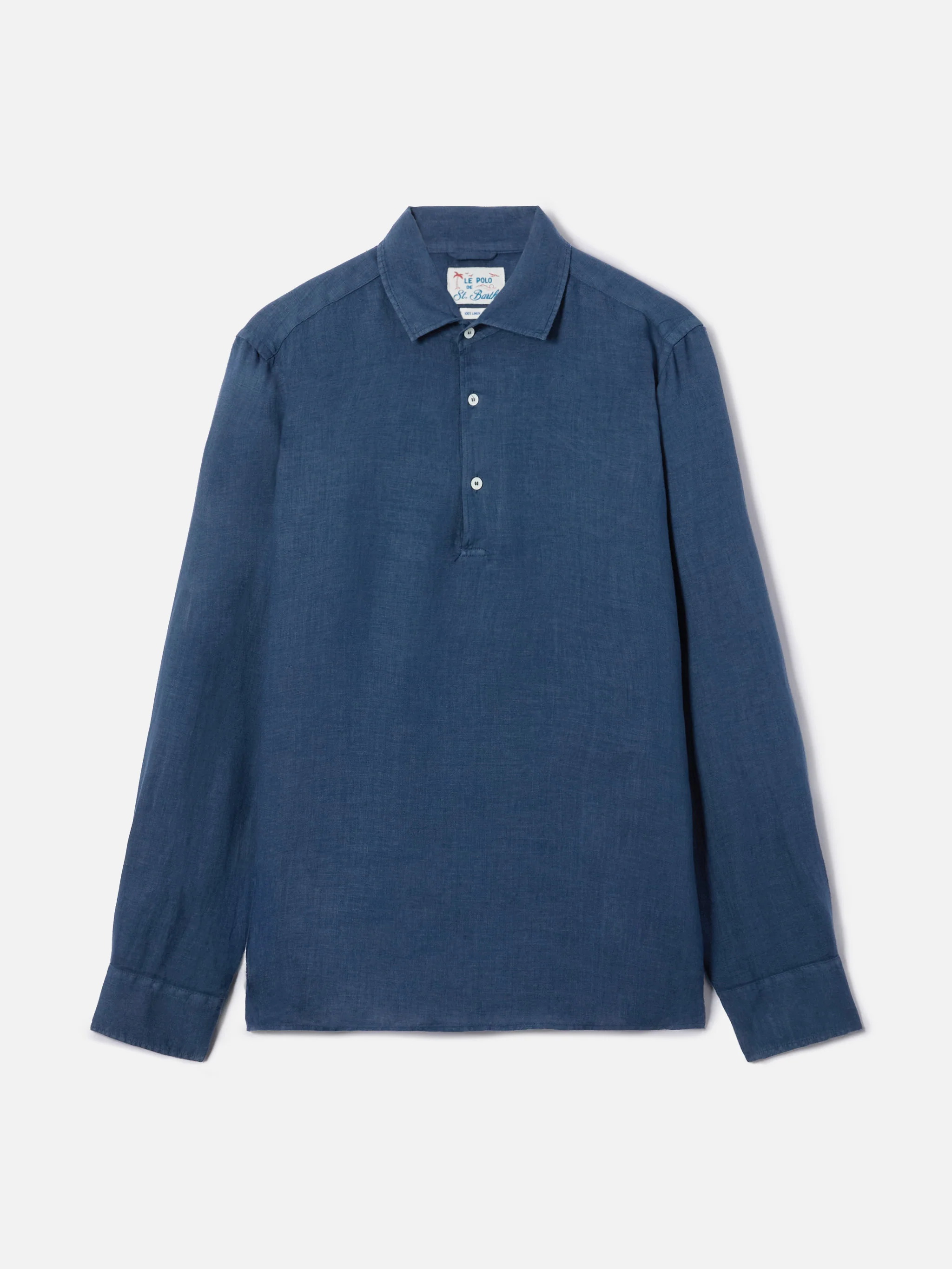 Polo Raphael in lino blu navy - Image 5