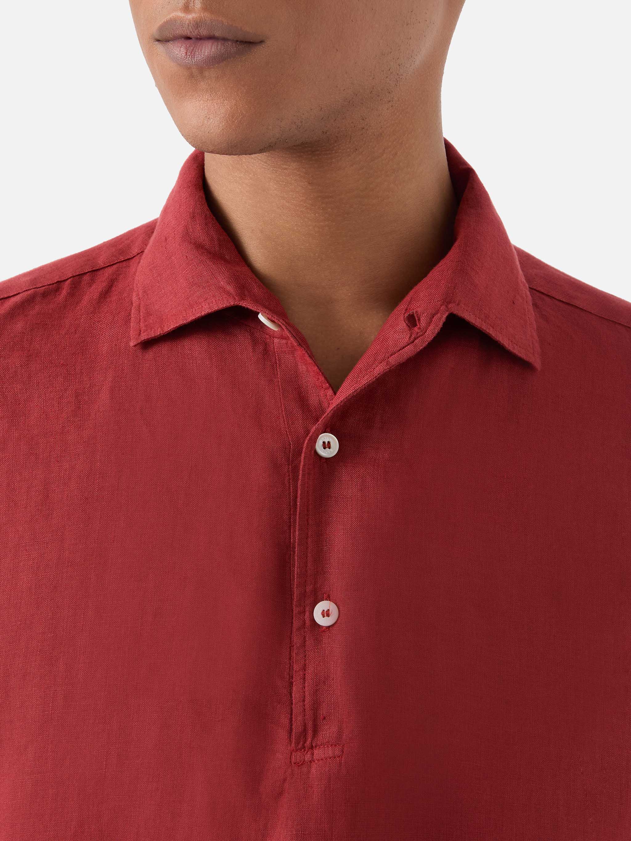 Polo Raphael in lino rosso - Image 2