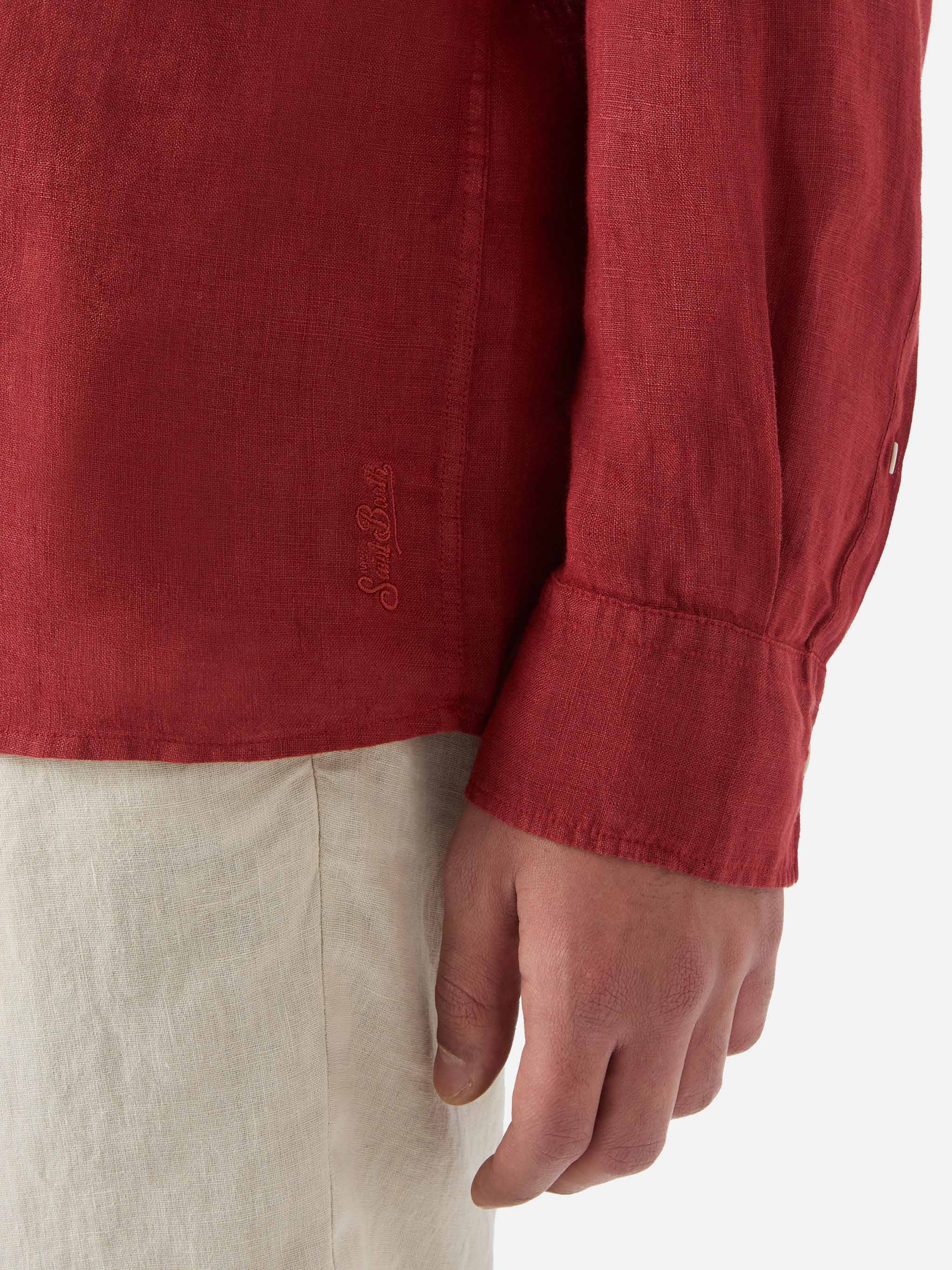 Polo Raphael in lino rosso - Image 4