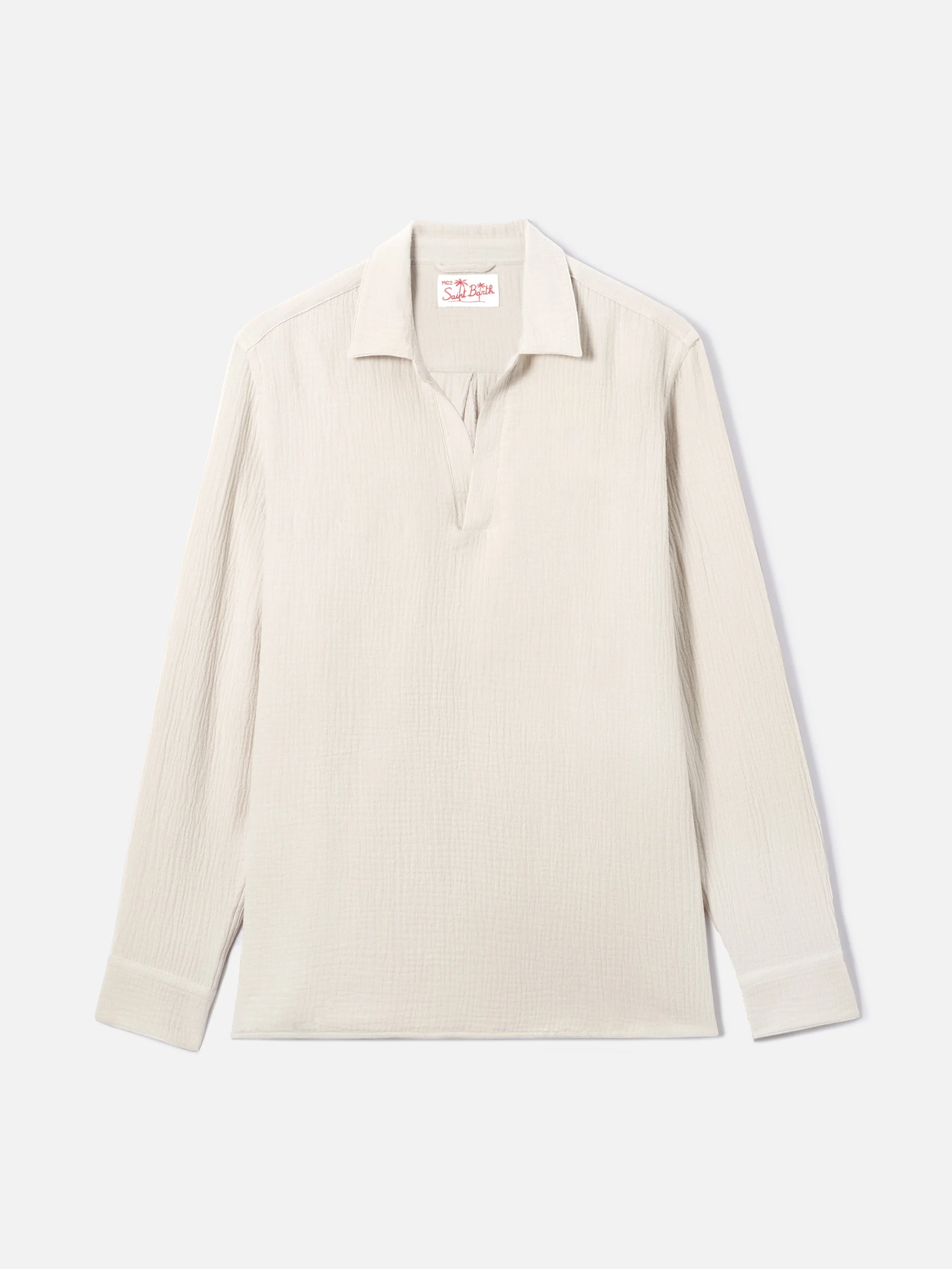 Polo Ventotene in cotone waffle beige - Image 4