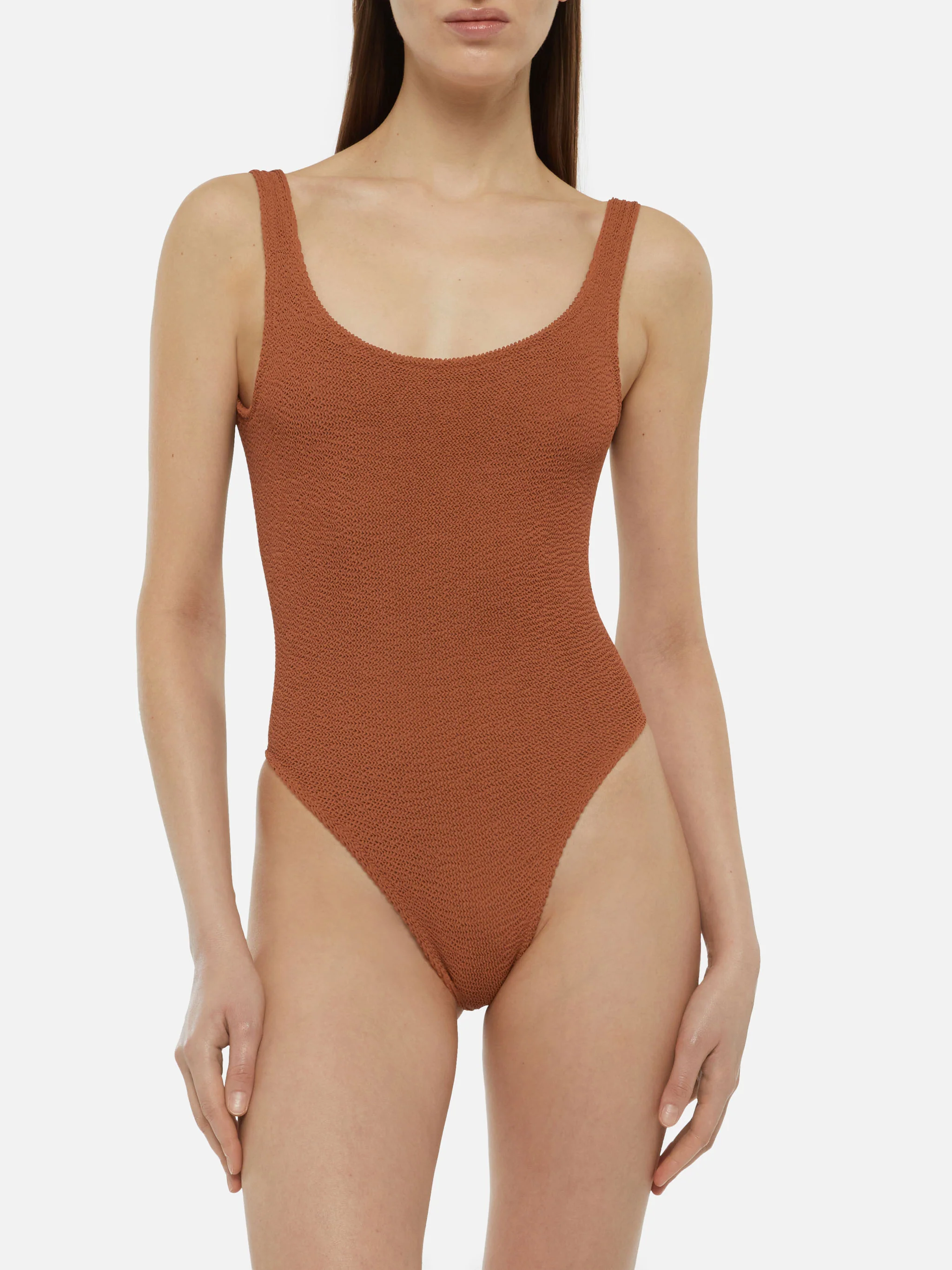 Costume intero Lora crinkle marrone cammello - Image 2