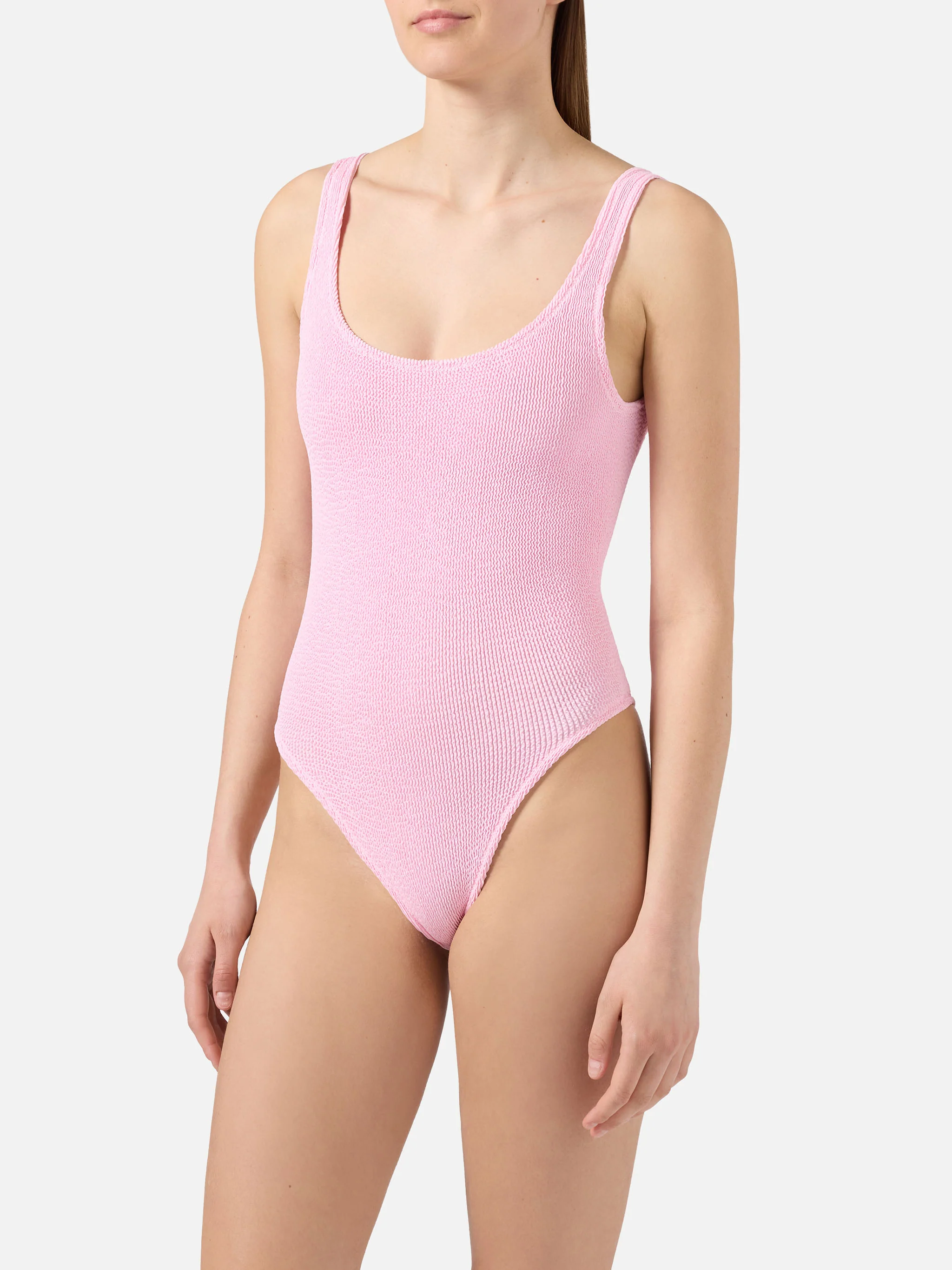 Costume intero Lora in crinkle rosa - Image 2