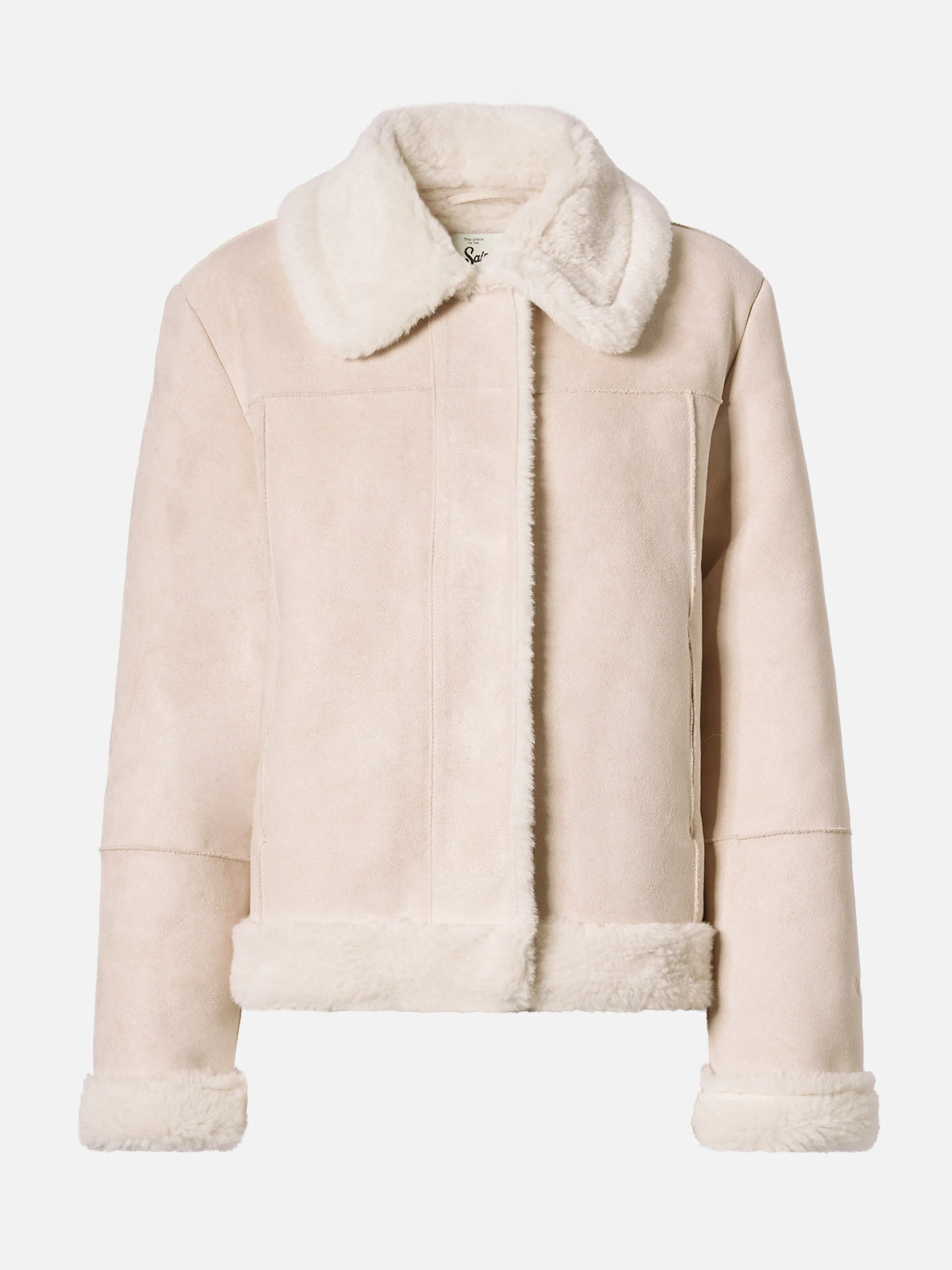Giacca Lorayne in eco montone cream con bordi in shearling - Image 6