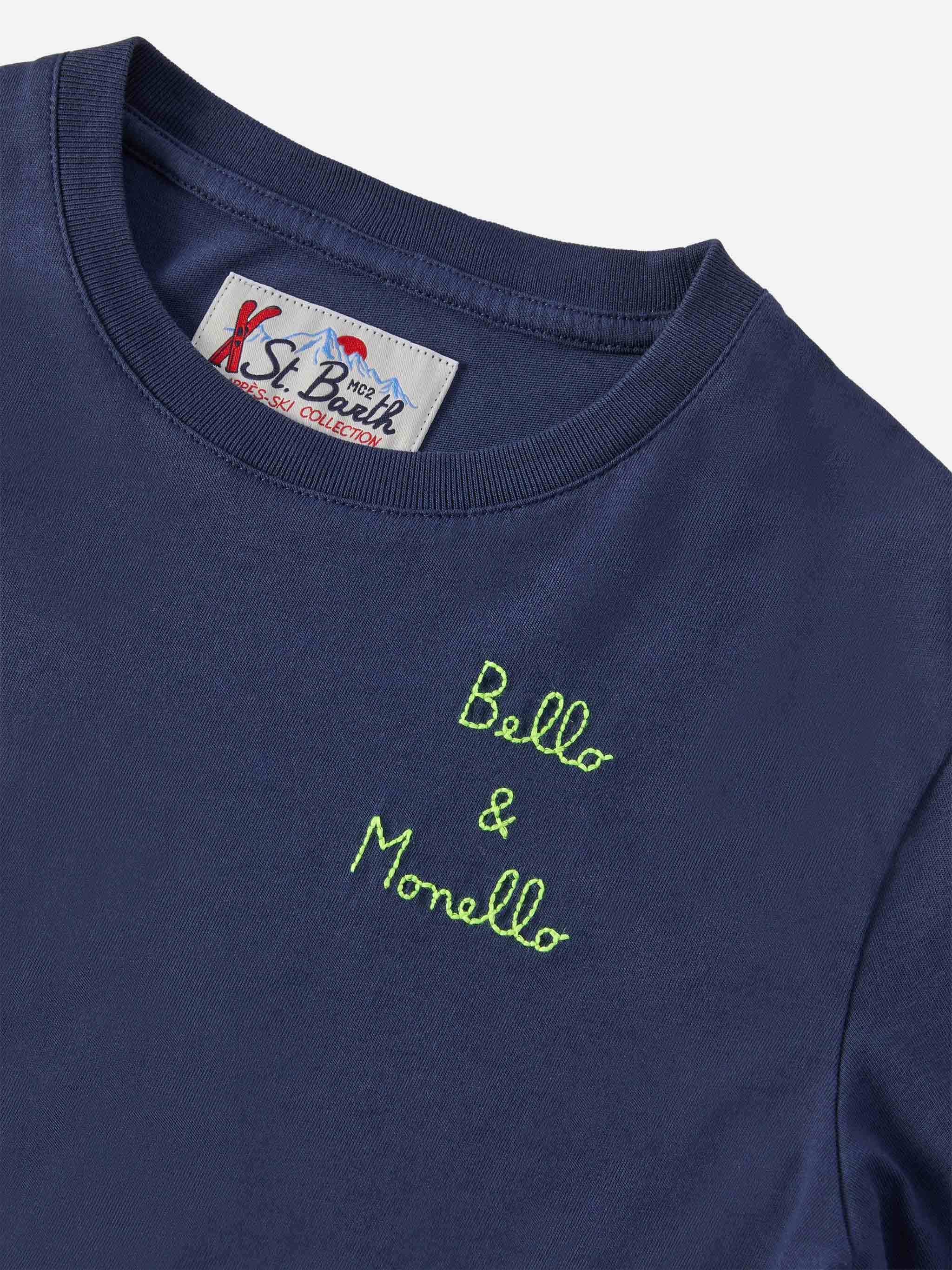 T-shirt Luton Jr blu  ricamo Bello e Monello - Image 2