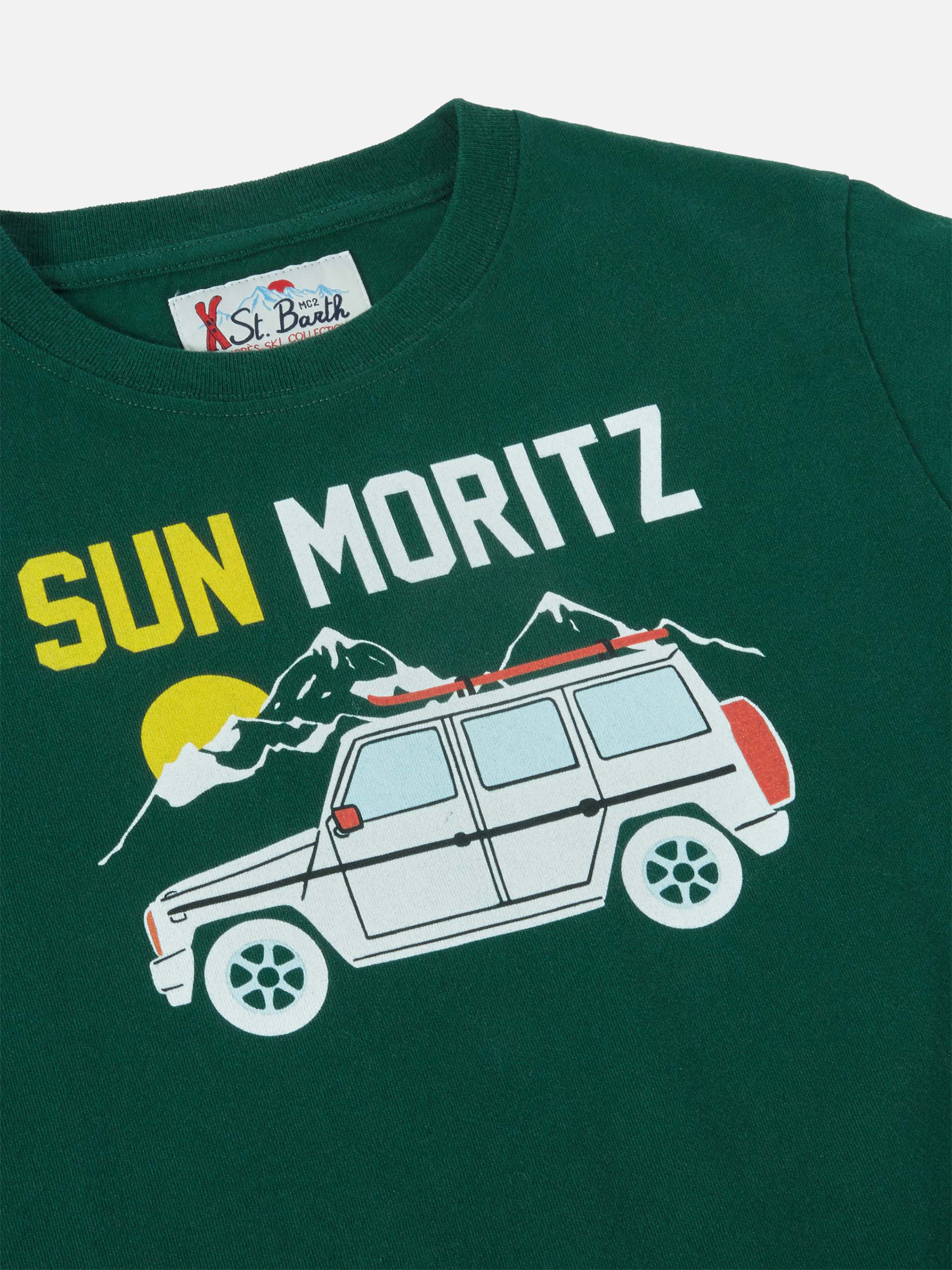 T-shirt Luton Jr verde  ricamo Sun Moritz - Image 2