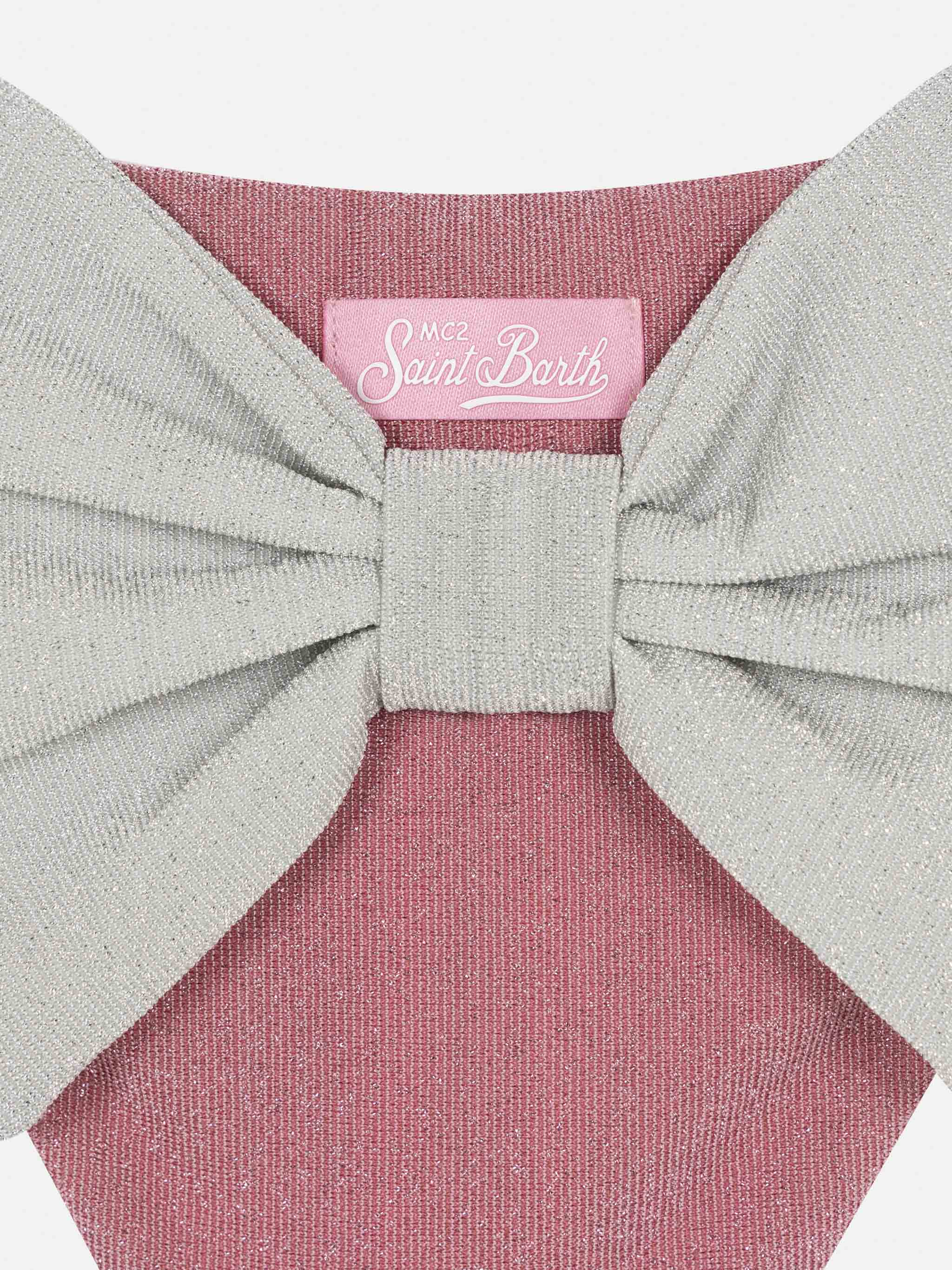 Slip da mare Madame in lurex rosa con fiocco - Image 3