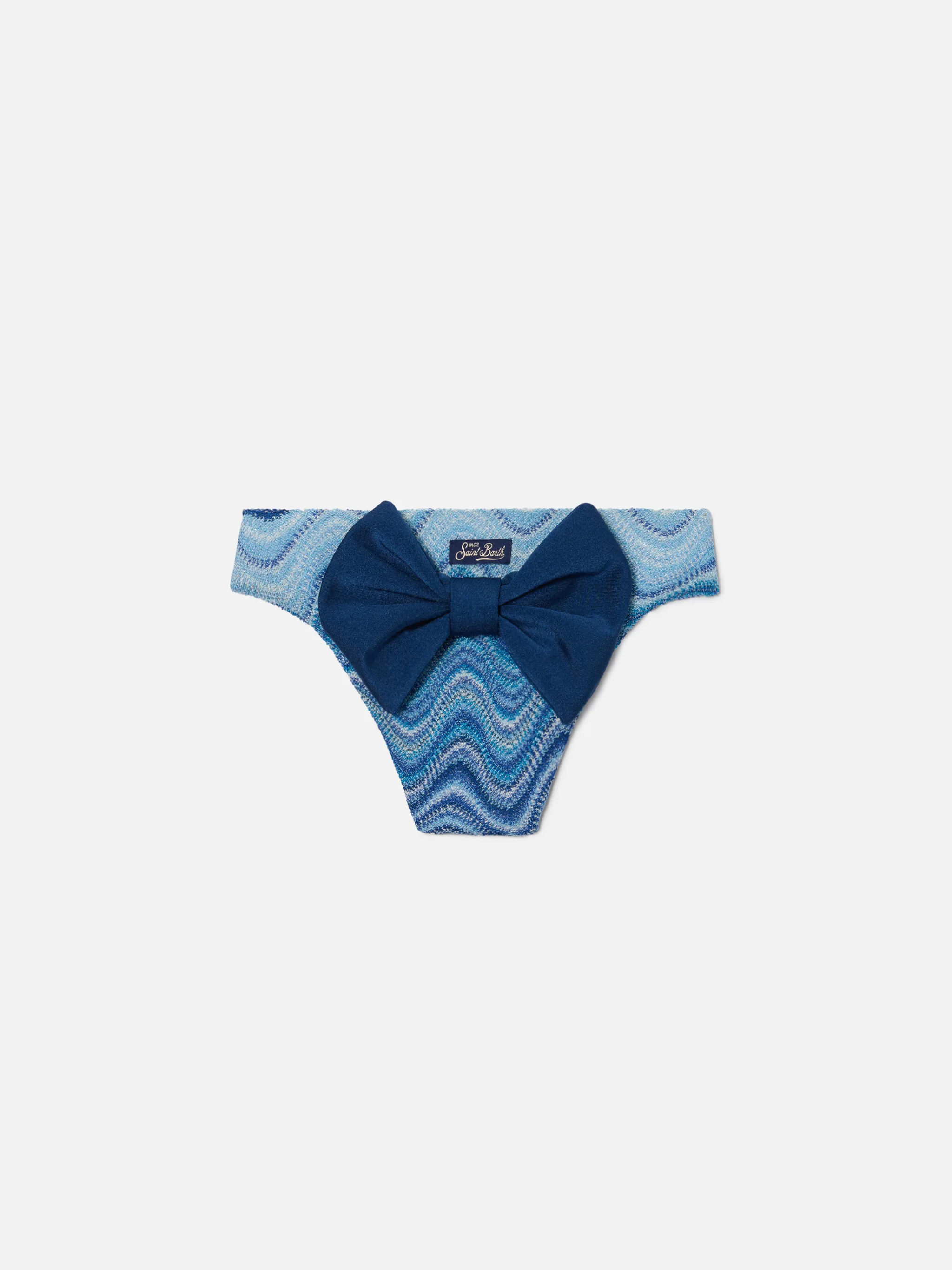 Slip mare Madame in raschel con motivo onde nei toni dell’azzurro - Image 2