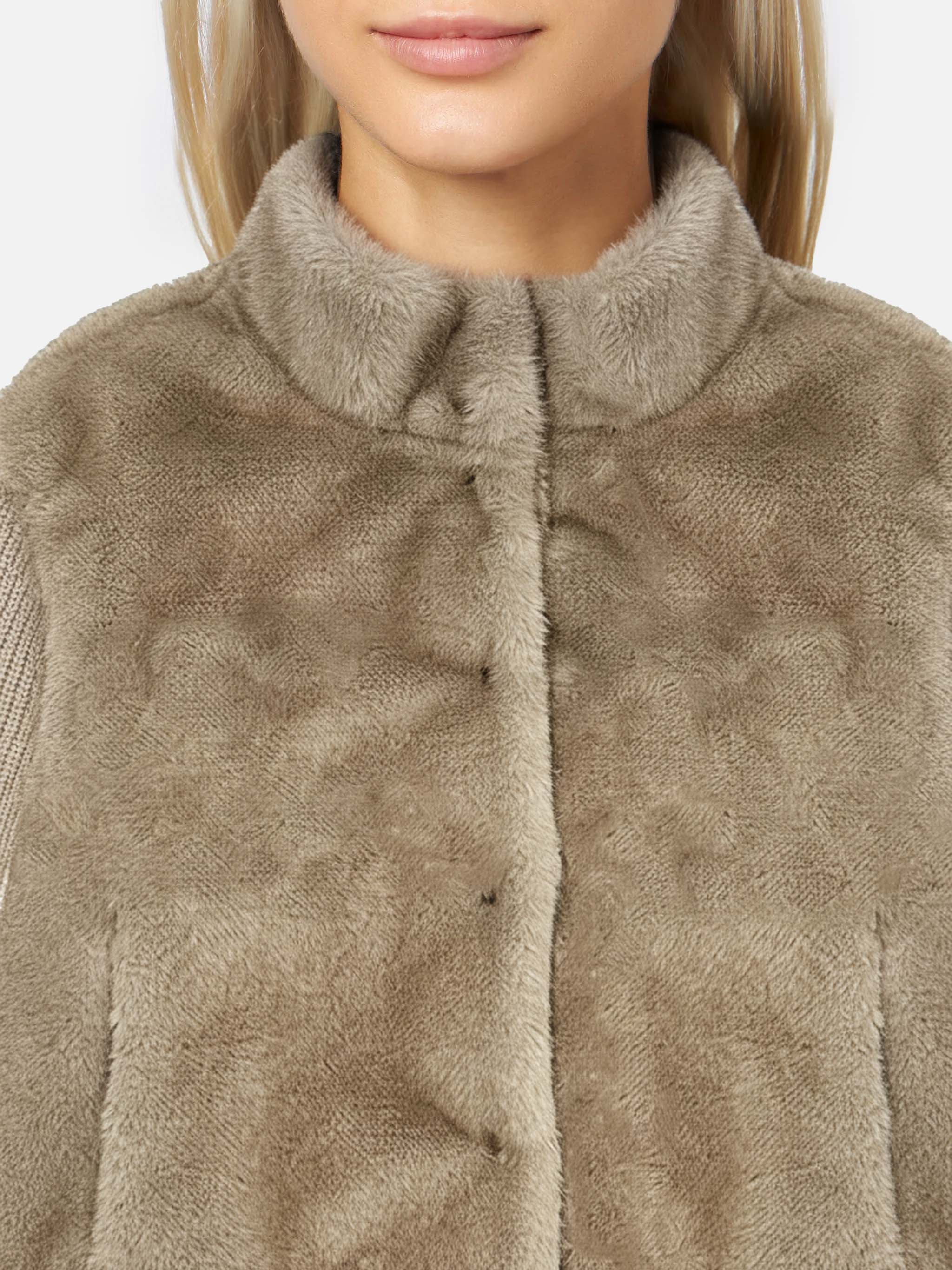 Gilet Mael in faux fur con maniche in maglia - Image 2