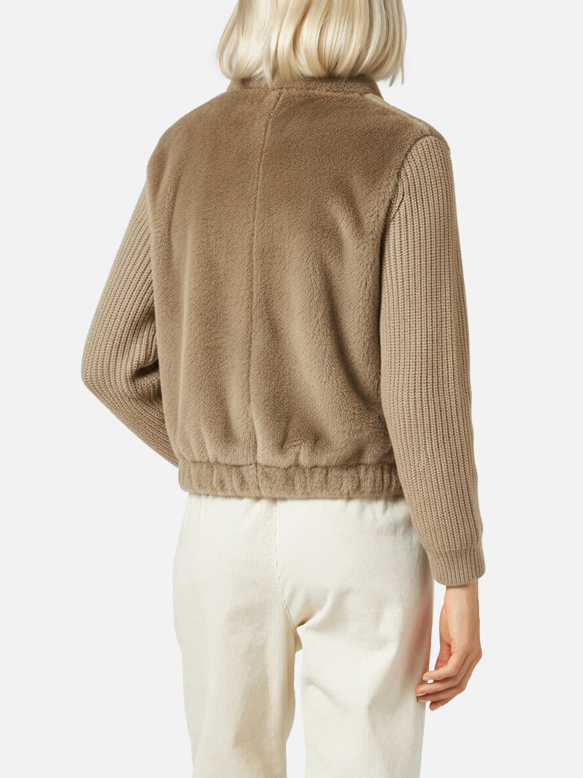 Gilet Mael in faux fur con maniche in maglia - Image 3