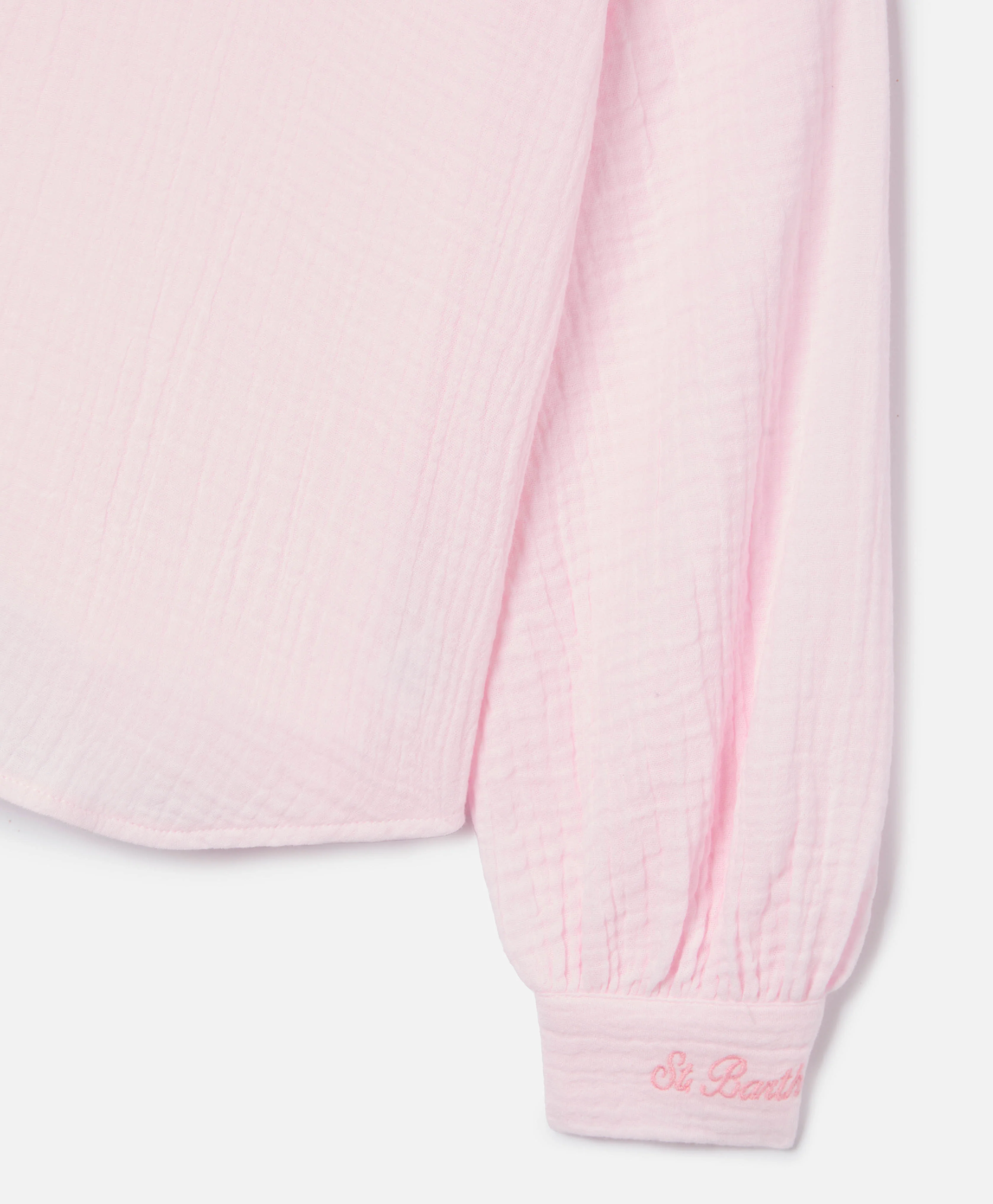 Camicia Maira Jr in mussola di cotone rosa - Image 4