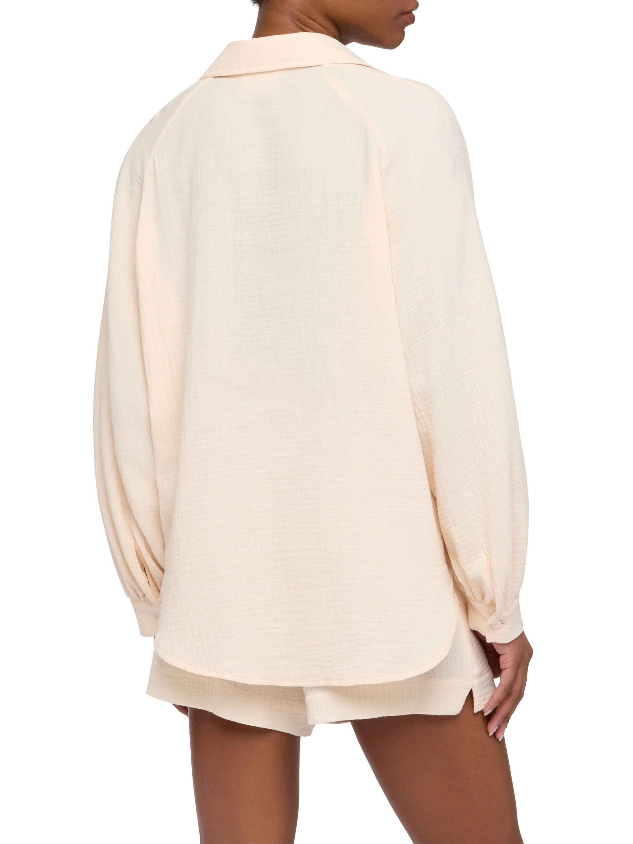 Blusa in mussola color off-white Maira - Image 4