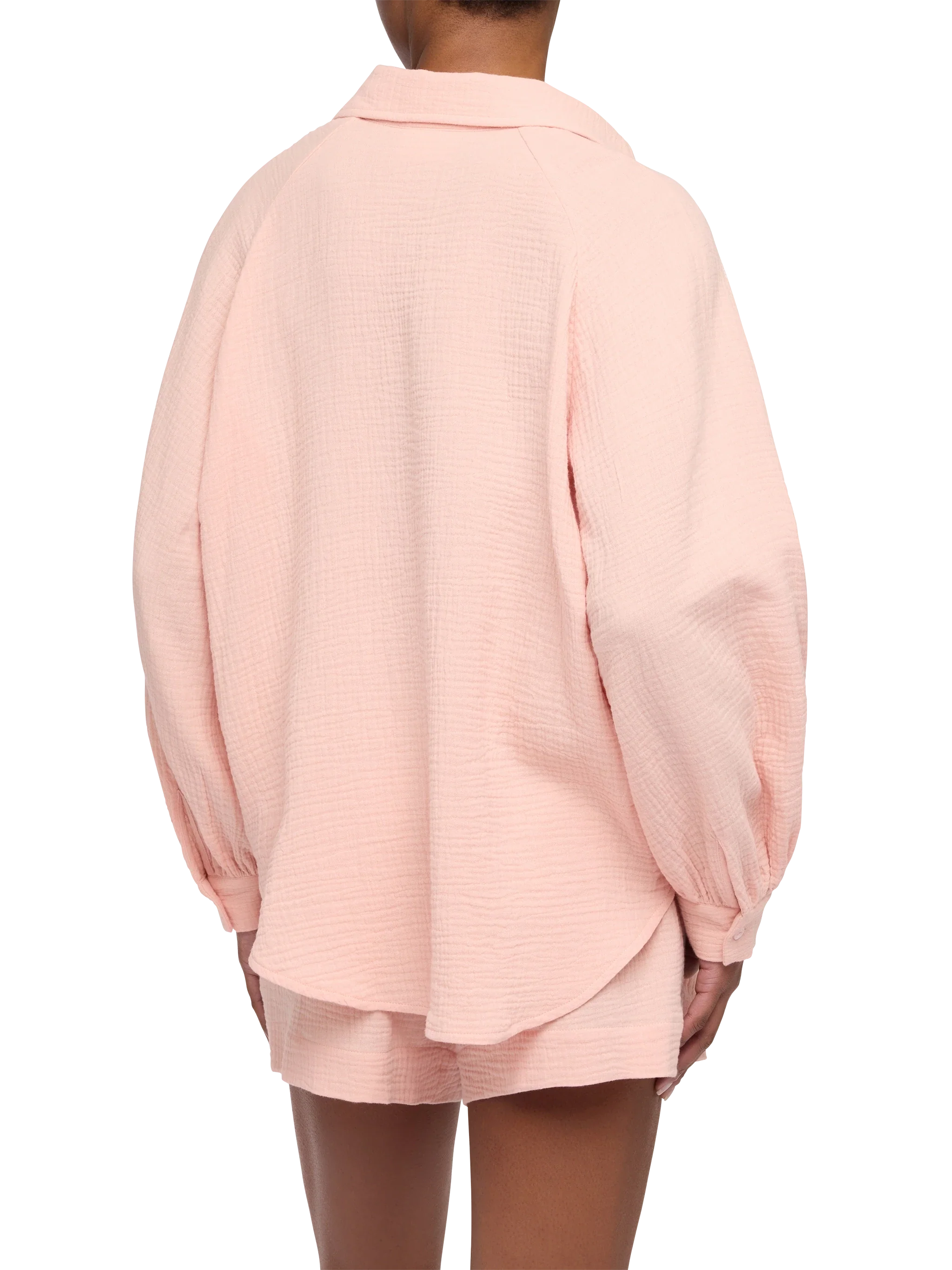 Blusa in mussola rosa Maira - Image 3