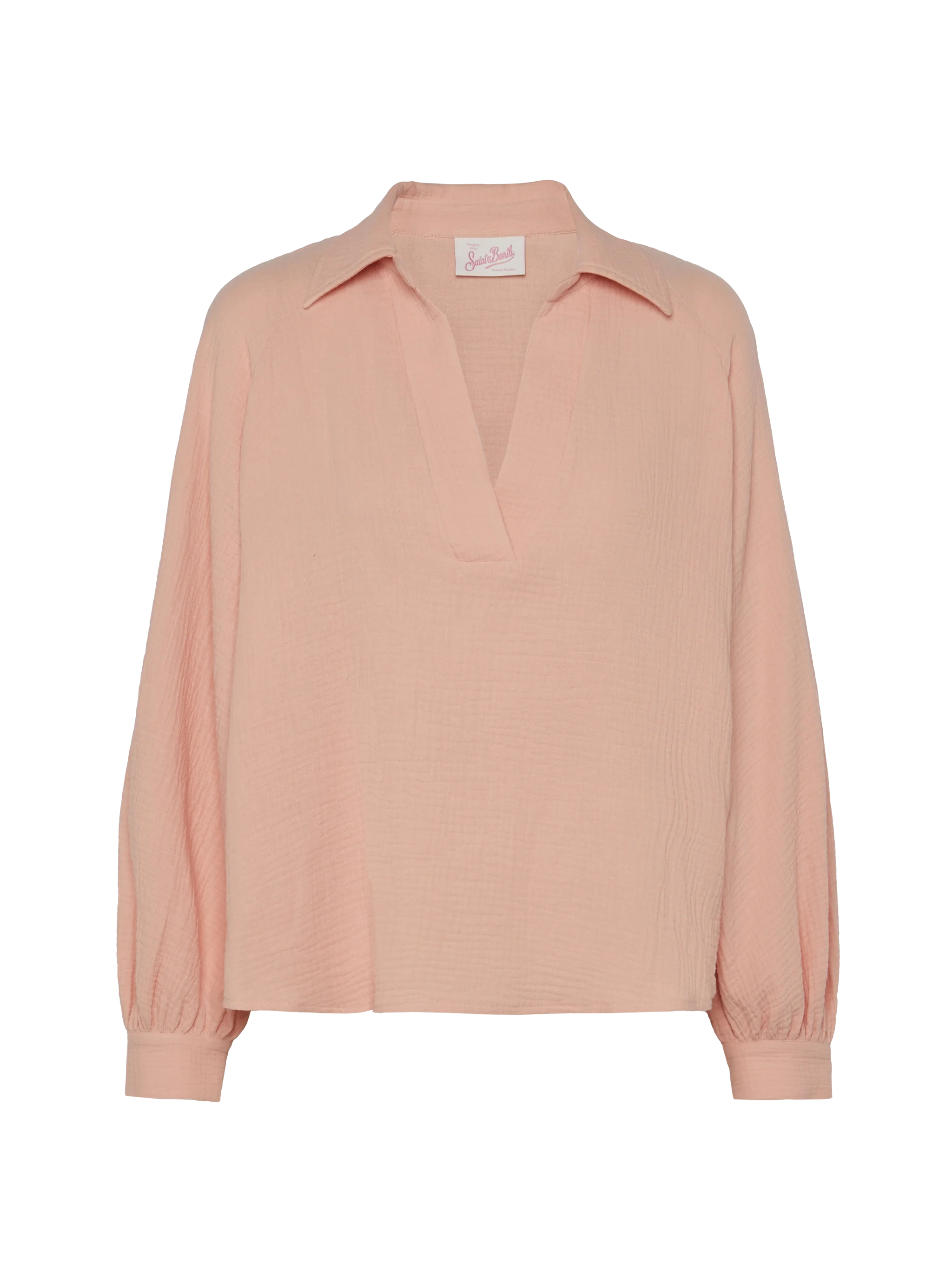 Blusa in mussola rosa Maira - Image 5