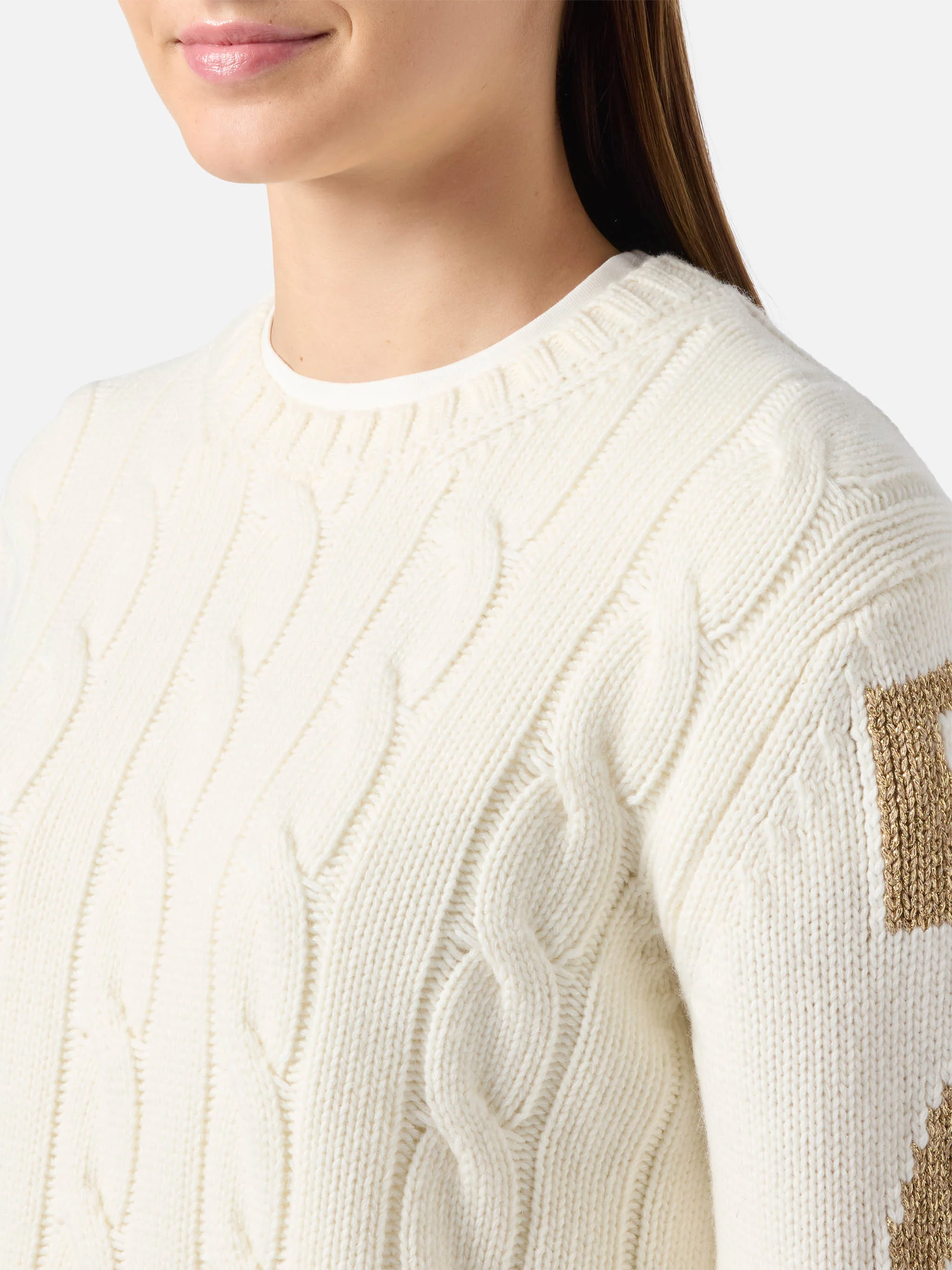 Maglione Malmo bianco a trecce - Image 3
