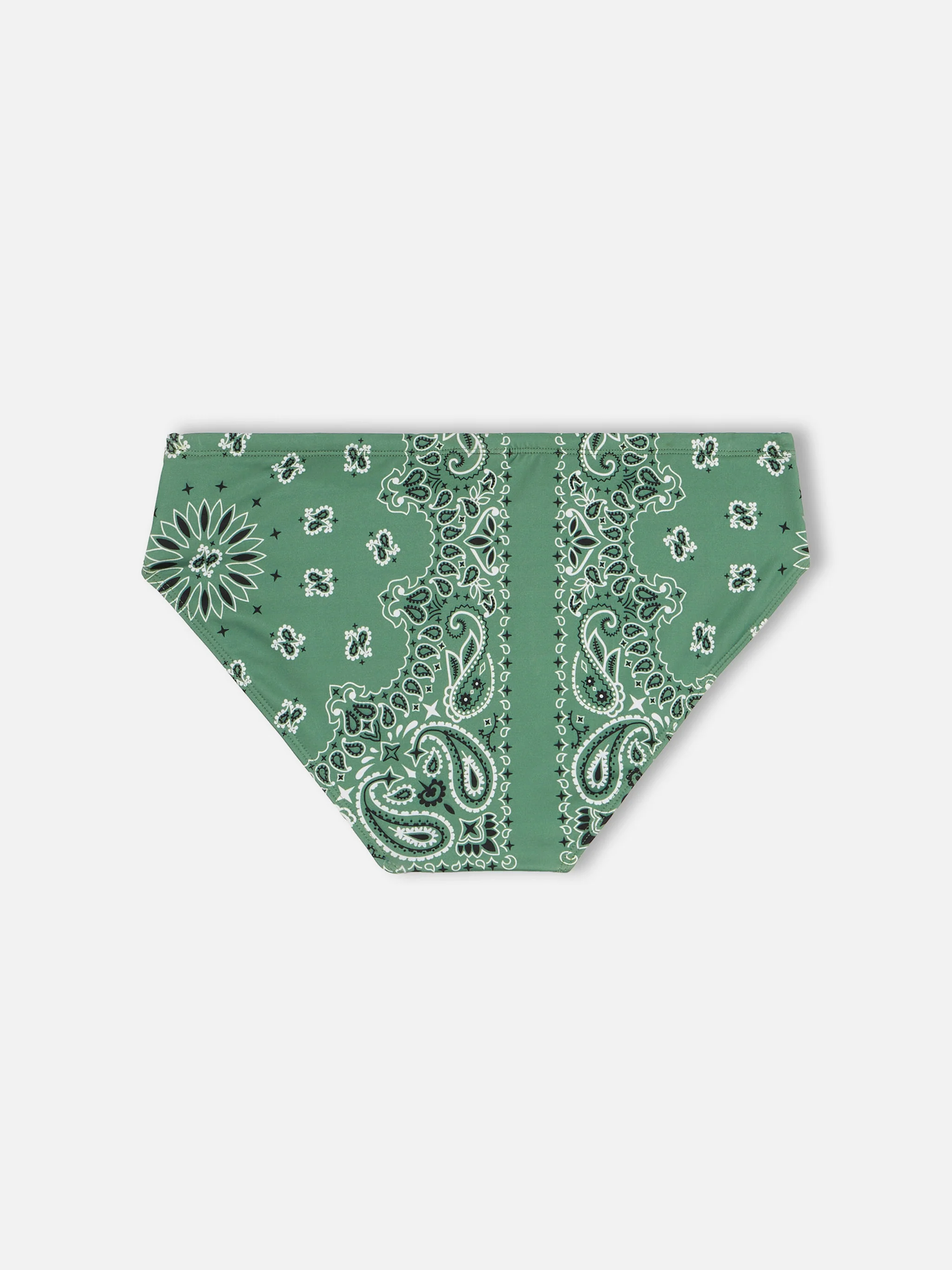 Slip mare Cayo con stampa bandanna verde militare - Image 2