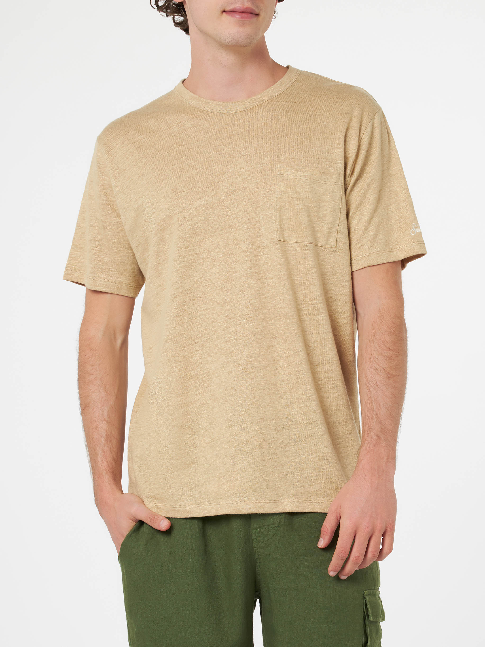 T-shirt Ecstasea in lino jersey beige - Image 2