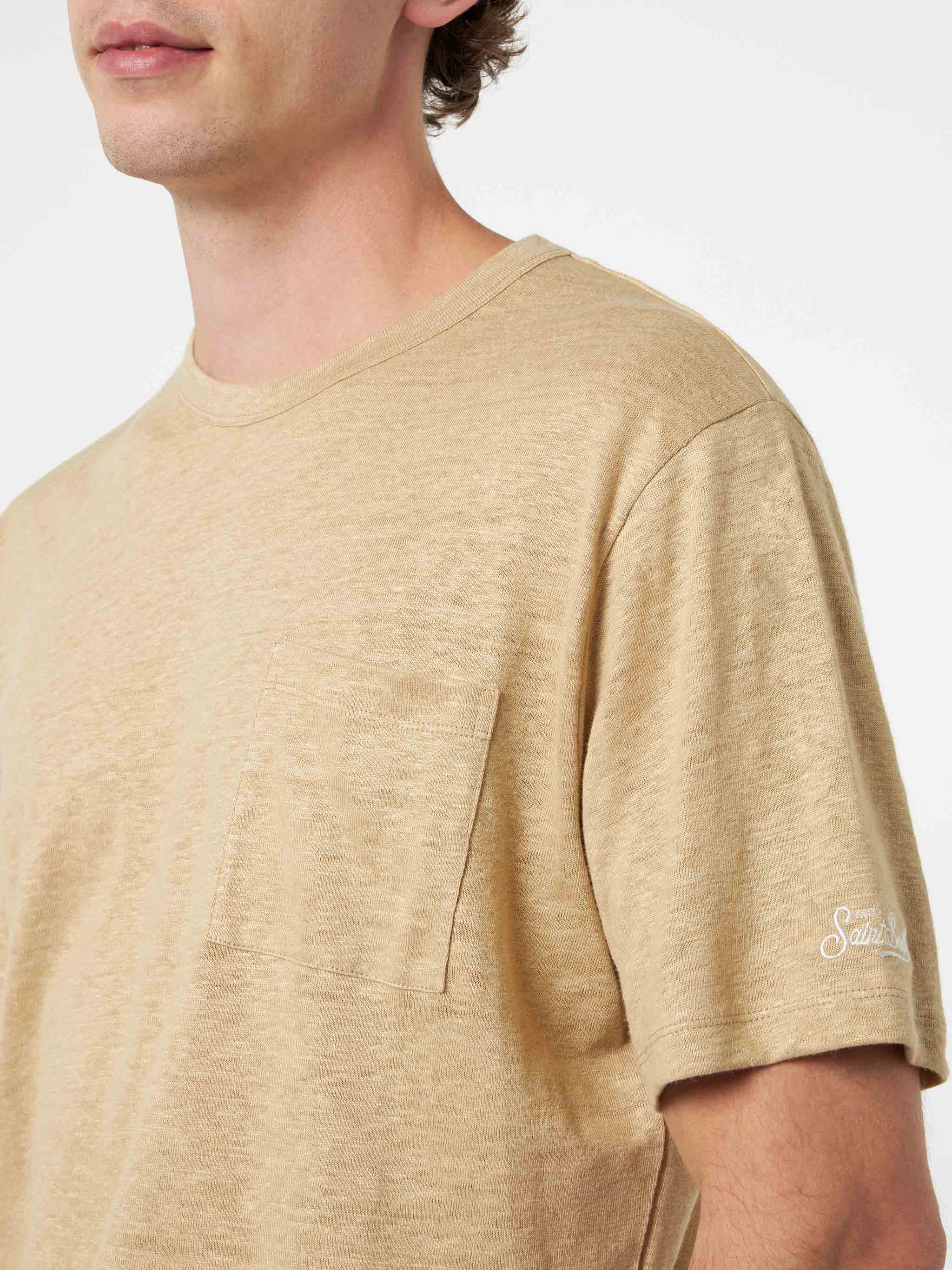 T-shirt Ecstasea in lino jersey beige - Image 3