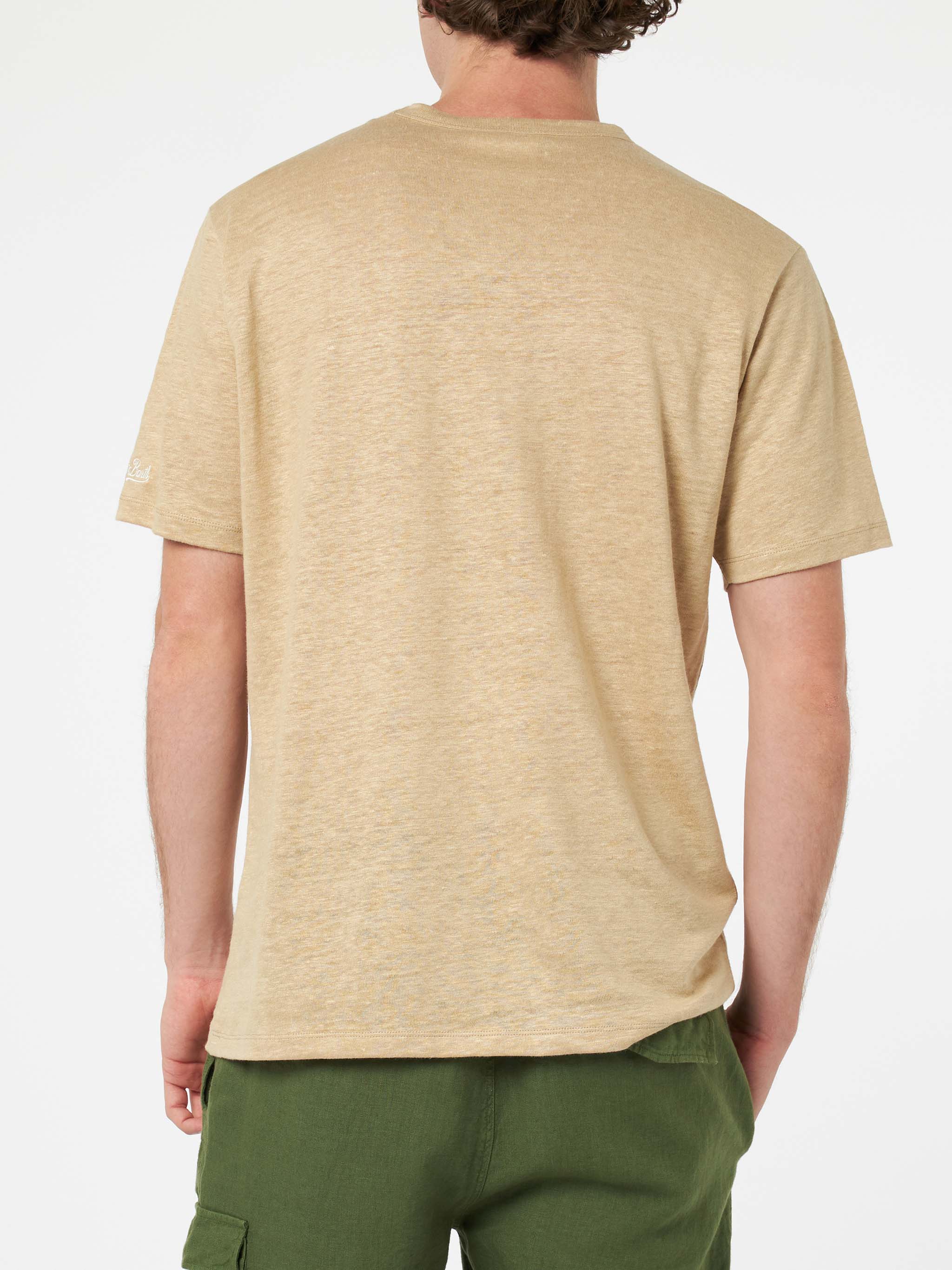 T-shirt Ecstasea in lino jersey beige - Image 4