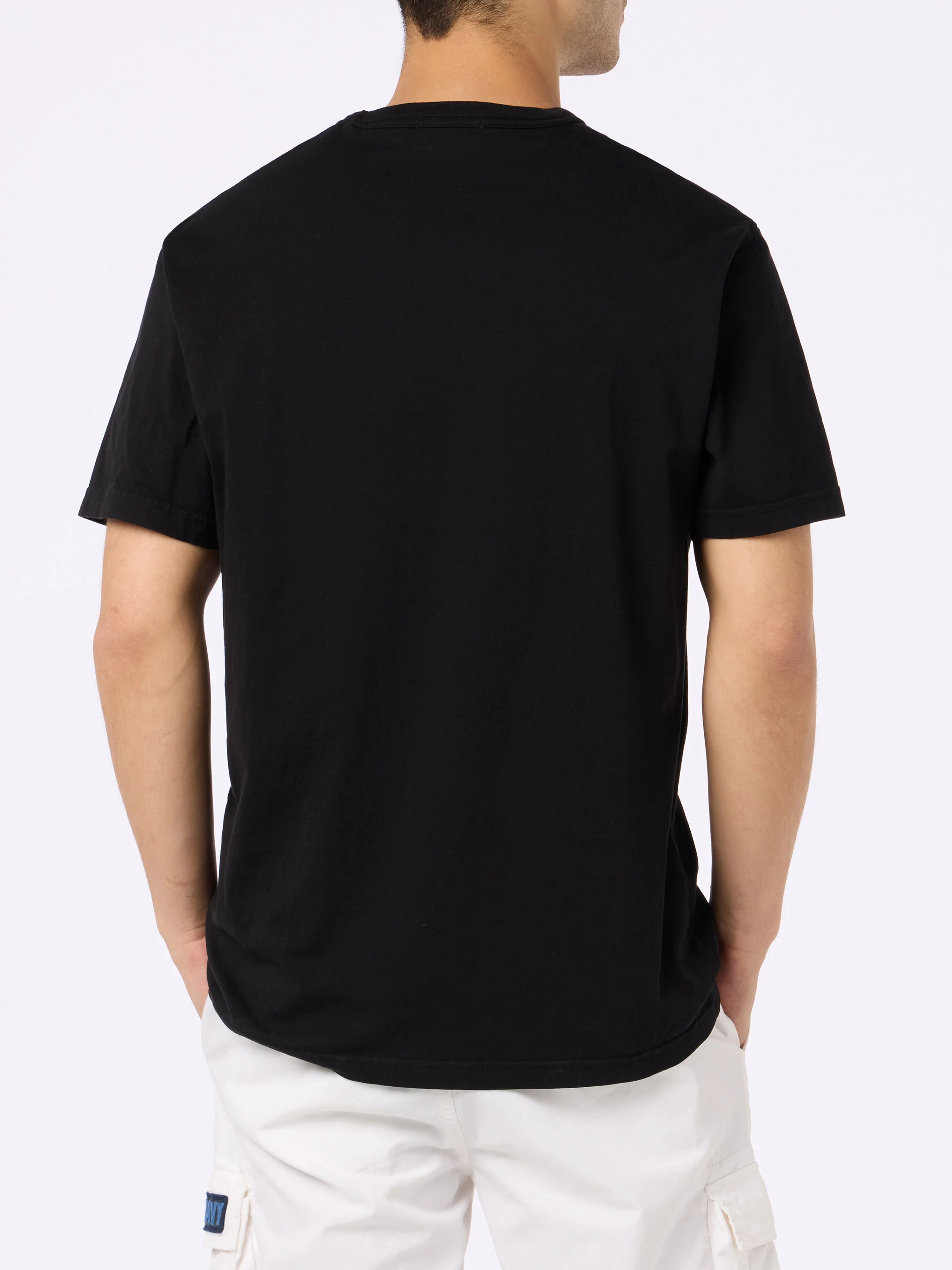 T-shirt Dover in cotone nero tinta unita - Image 4