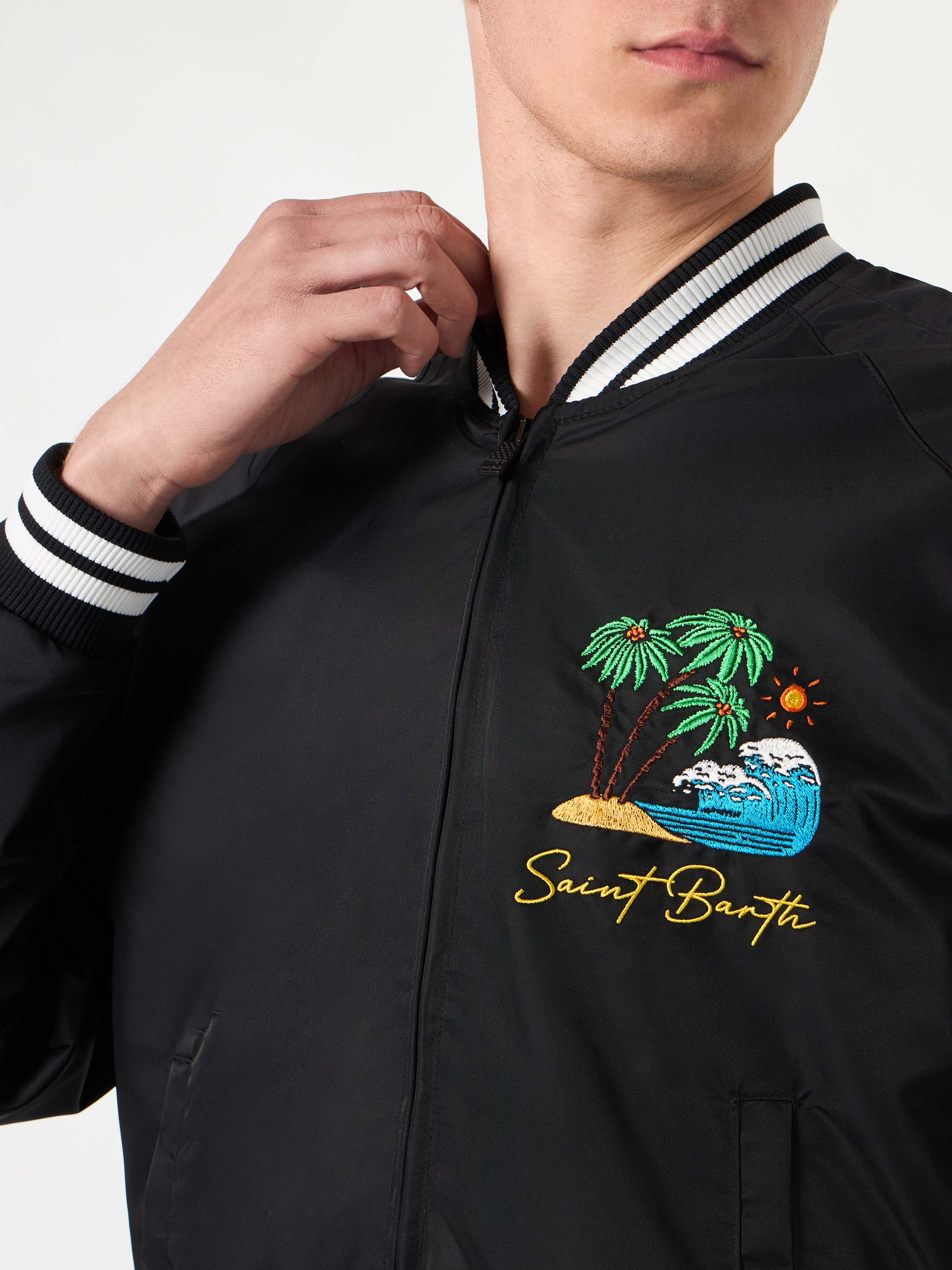 Giacca Oakland nera con ricamo Saint Barth - Image 3