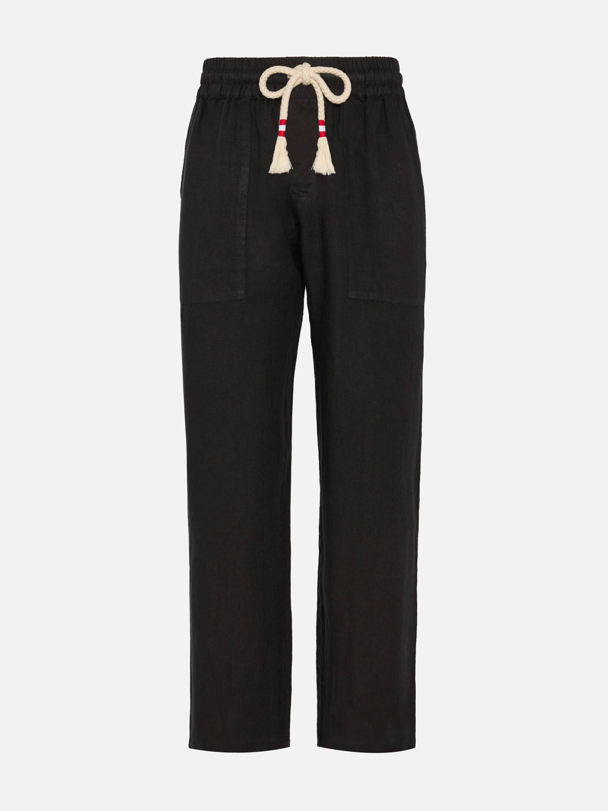 Pantalone Calais in lino nero vintage tinta unita - Image 4