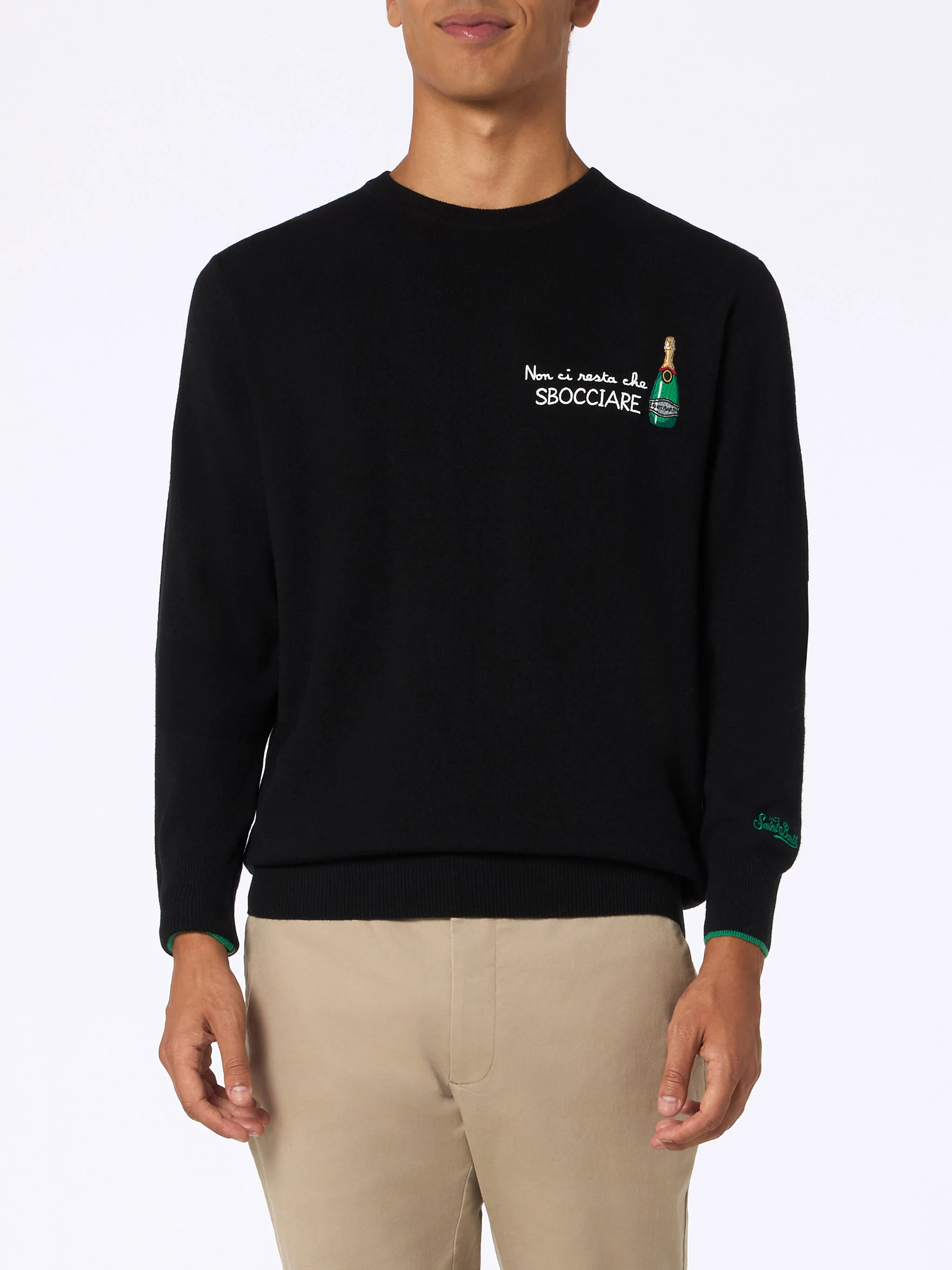 Maglione girocollo Heron con ricamo Non ci resta che sbocciare - Image 2