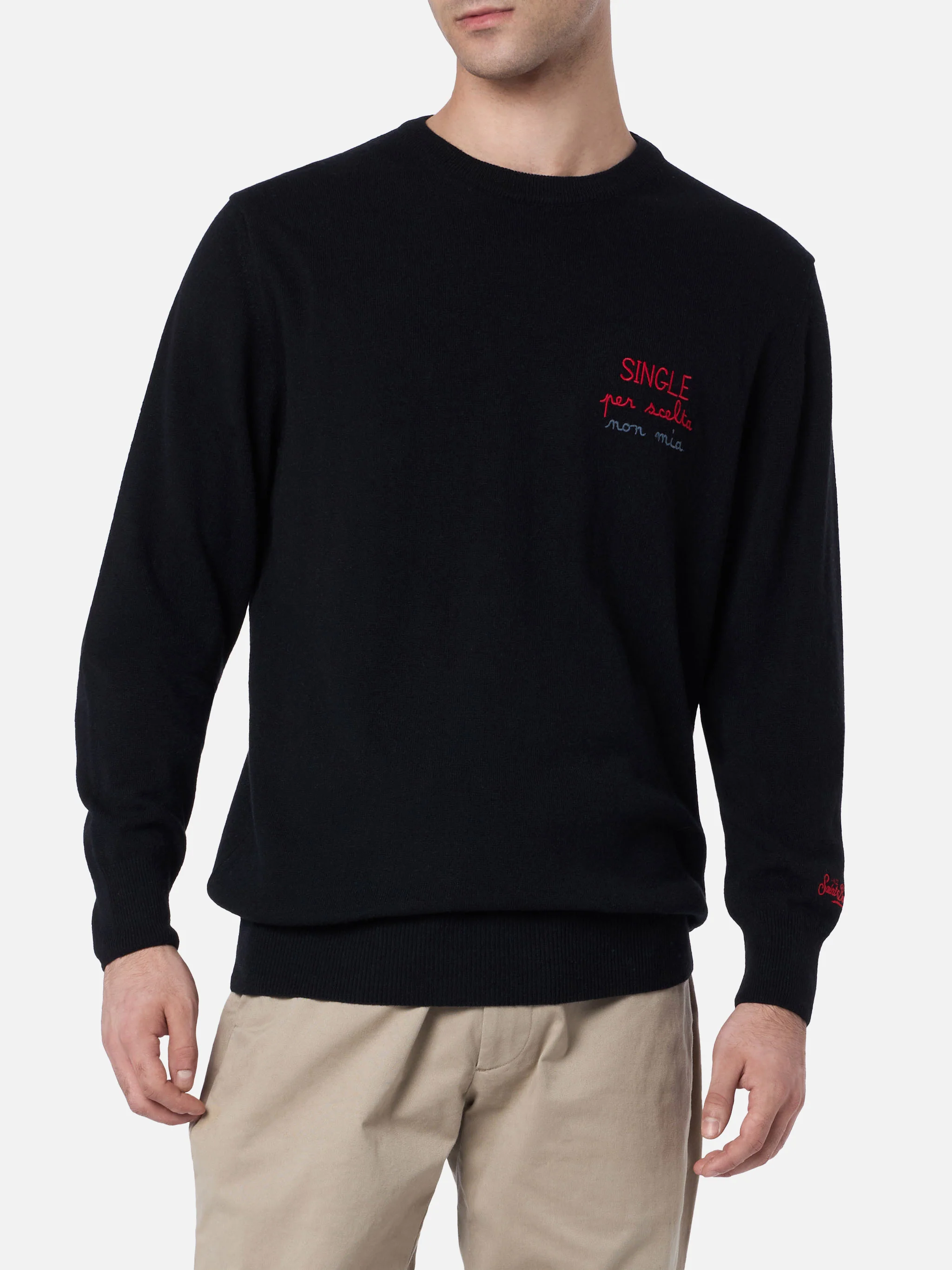 Maglione girocollo Heron con ricamo Single per scelta non mia - Image 2