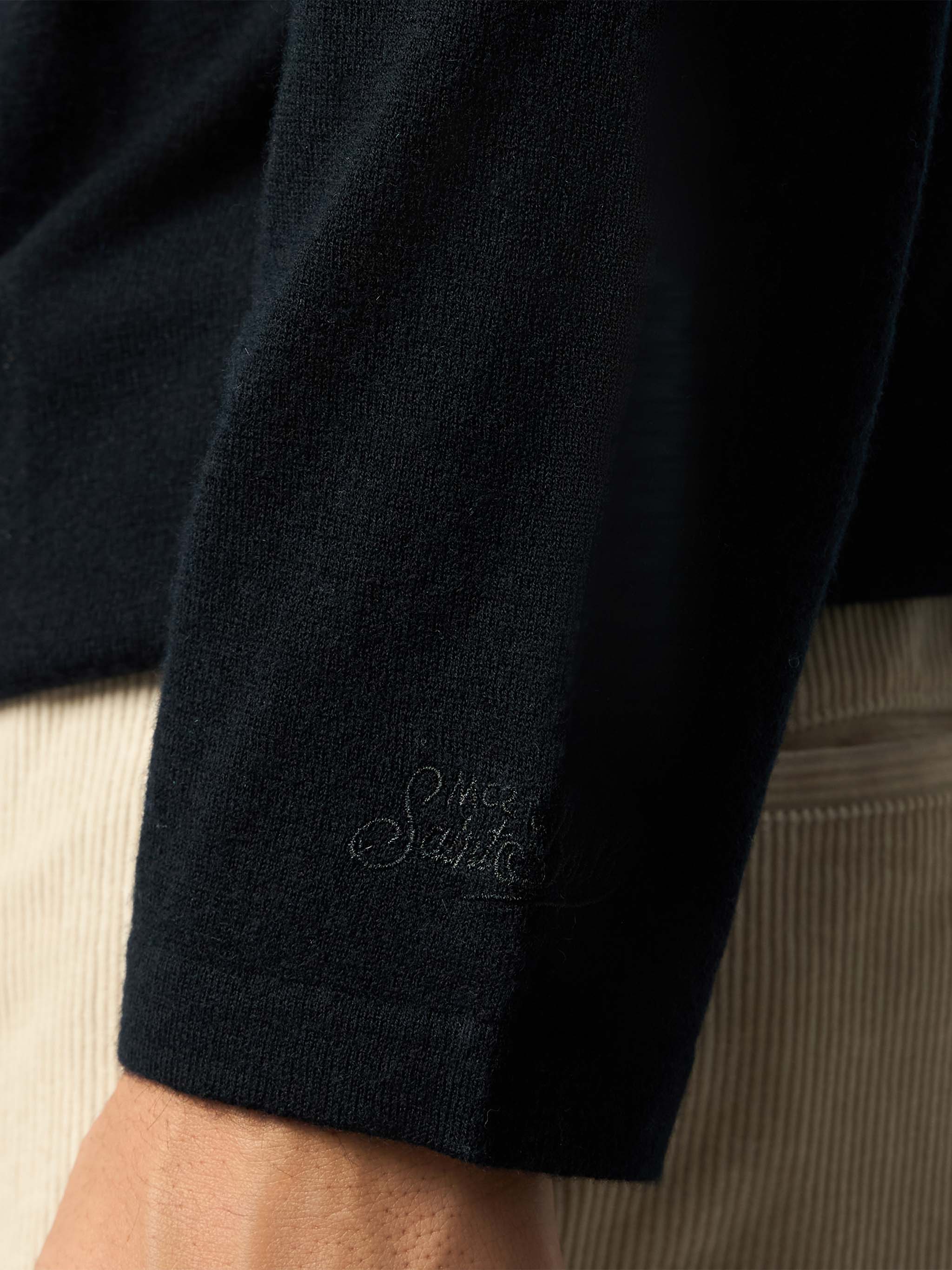 T-shirt Scott IN LANA MERINO e CASHMERE blu navy - Image 4