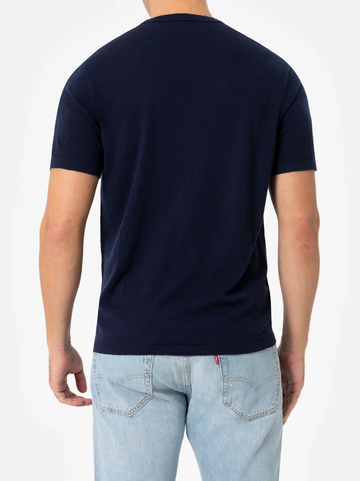 T-shirt Scott blu navy in LANA MERINO e CASHMERE - Image 4