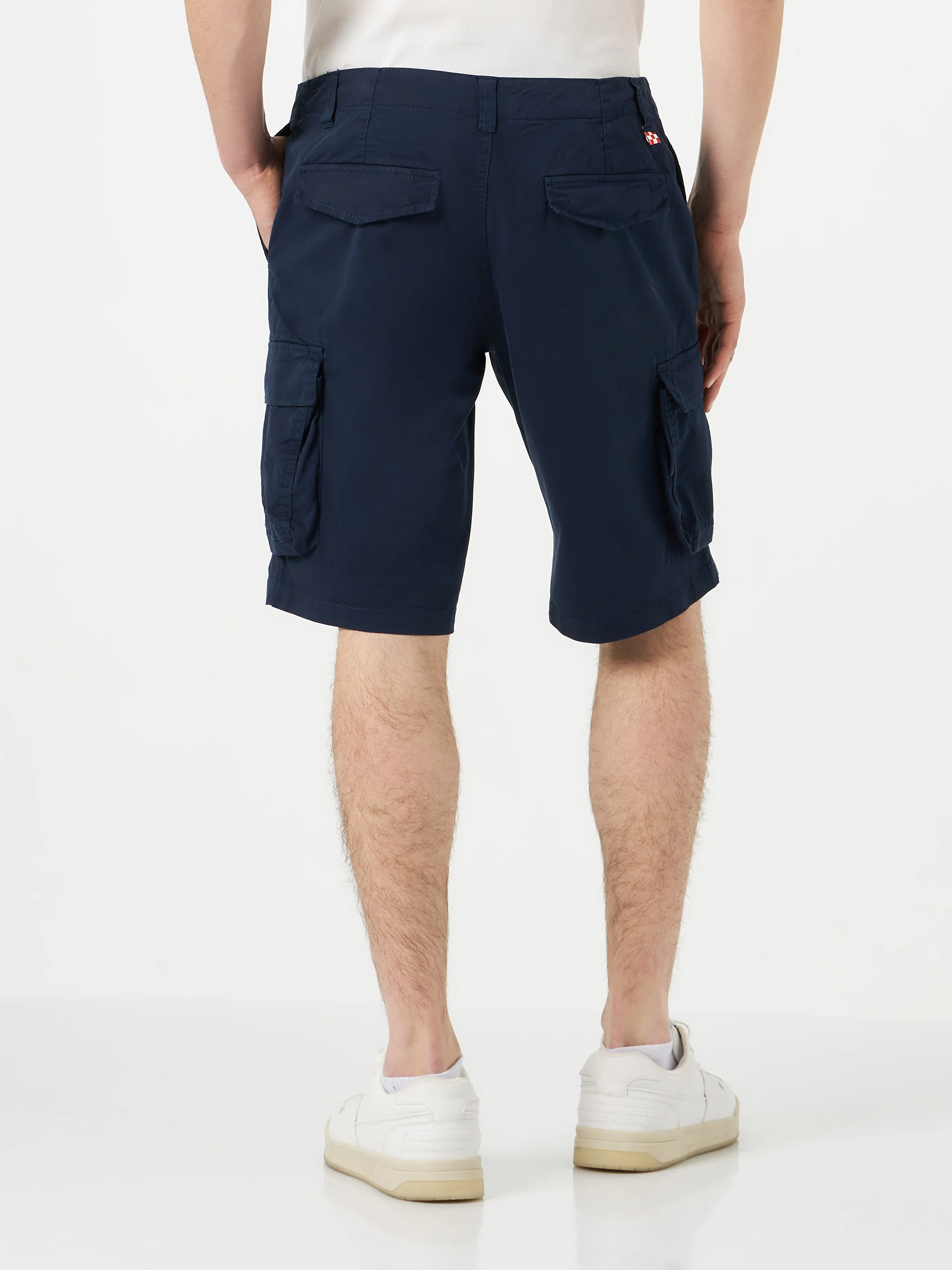 Short cargo Freeport in cotone blu navy tinta unita - Image 3