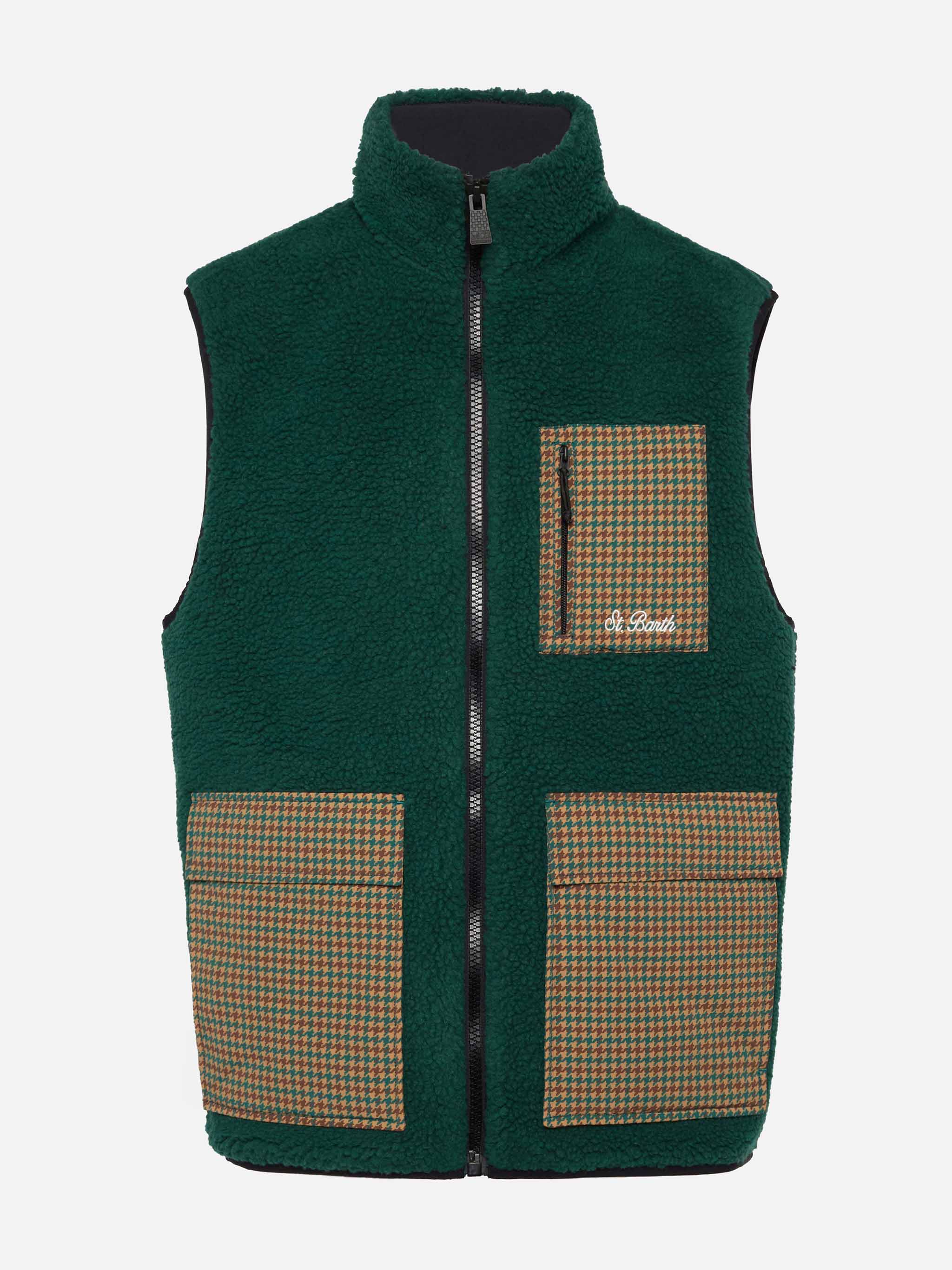 Gilet Wanaka in sherpa fantasia pied de poule - Image 4