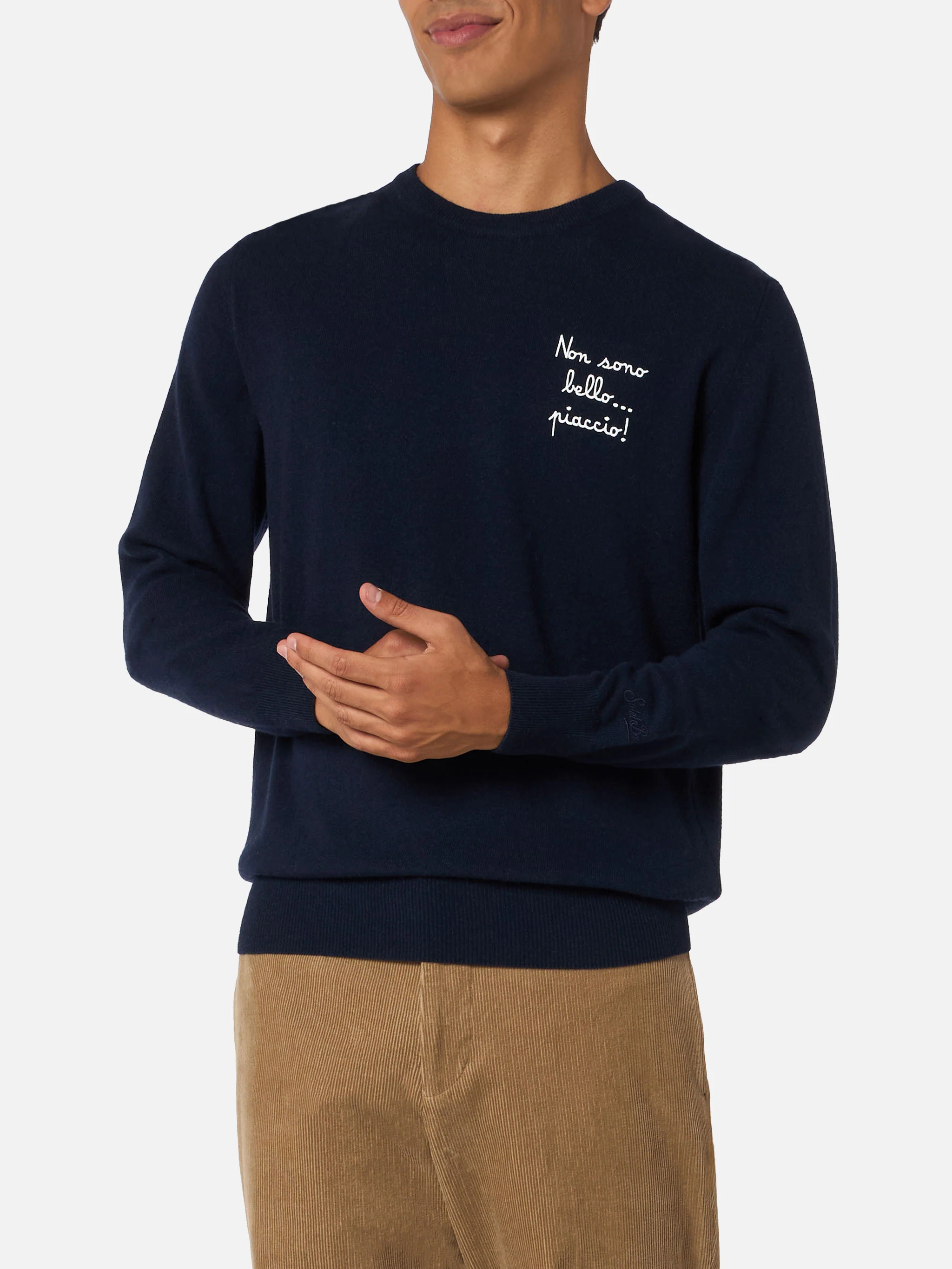 Maglione girocollo Heron Light con ricamo Non sono bello, piaccio! | VACANZE DI NATALE SPECIAL EDITION - Image 2