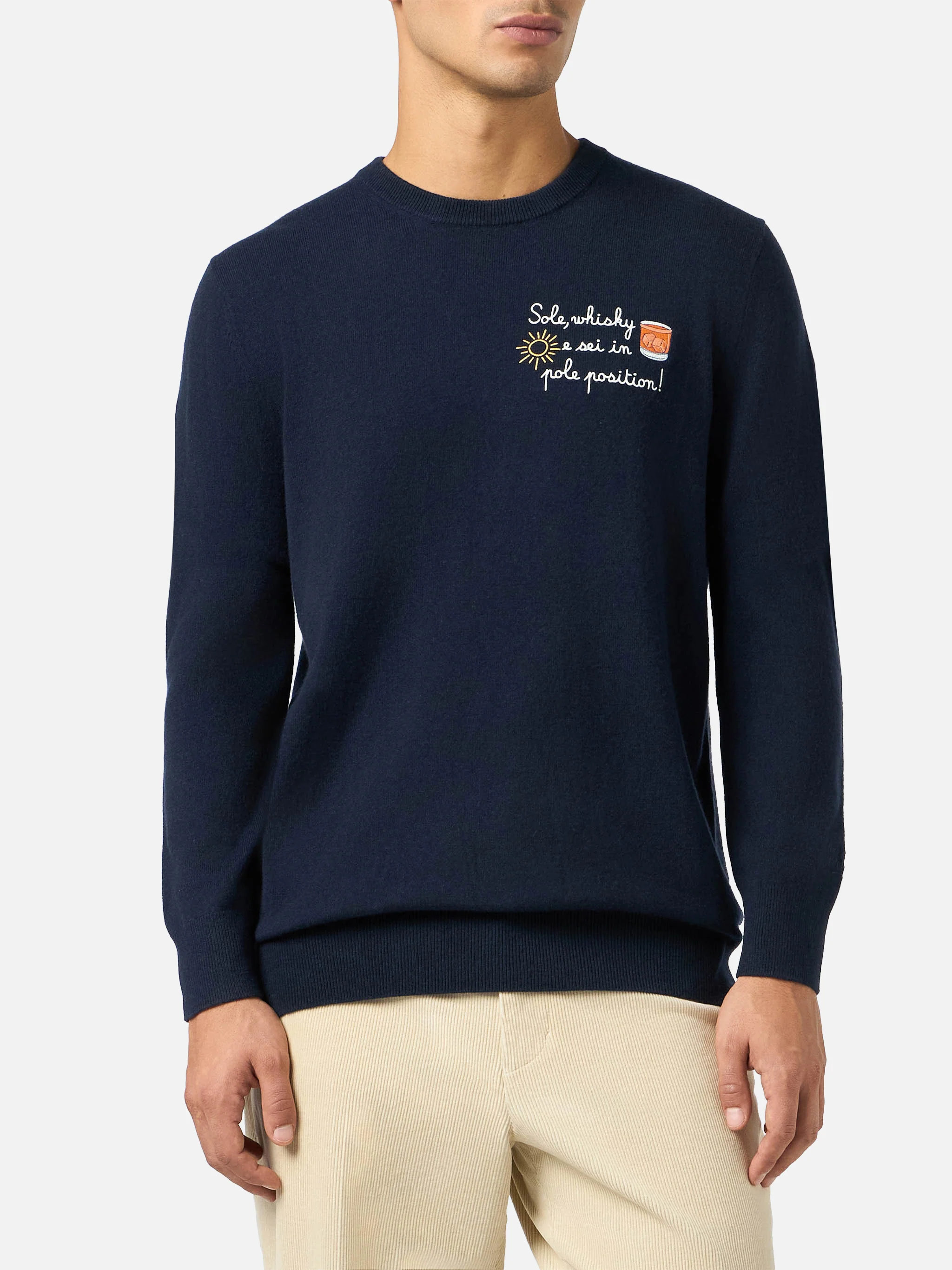 Maglione girocollo Heron Light con ricamo Sole, Whisky... | VACANZE DI NATALE EDIZIONE SPECIALE - Image 2
