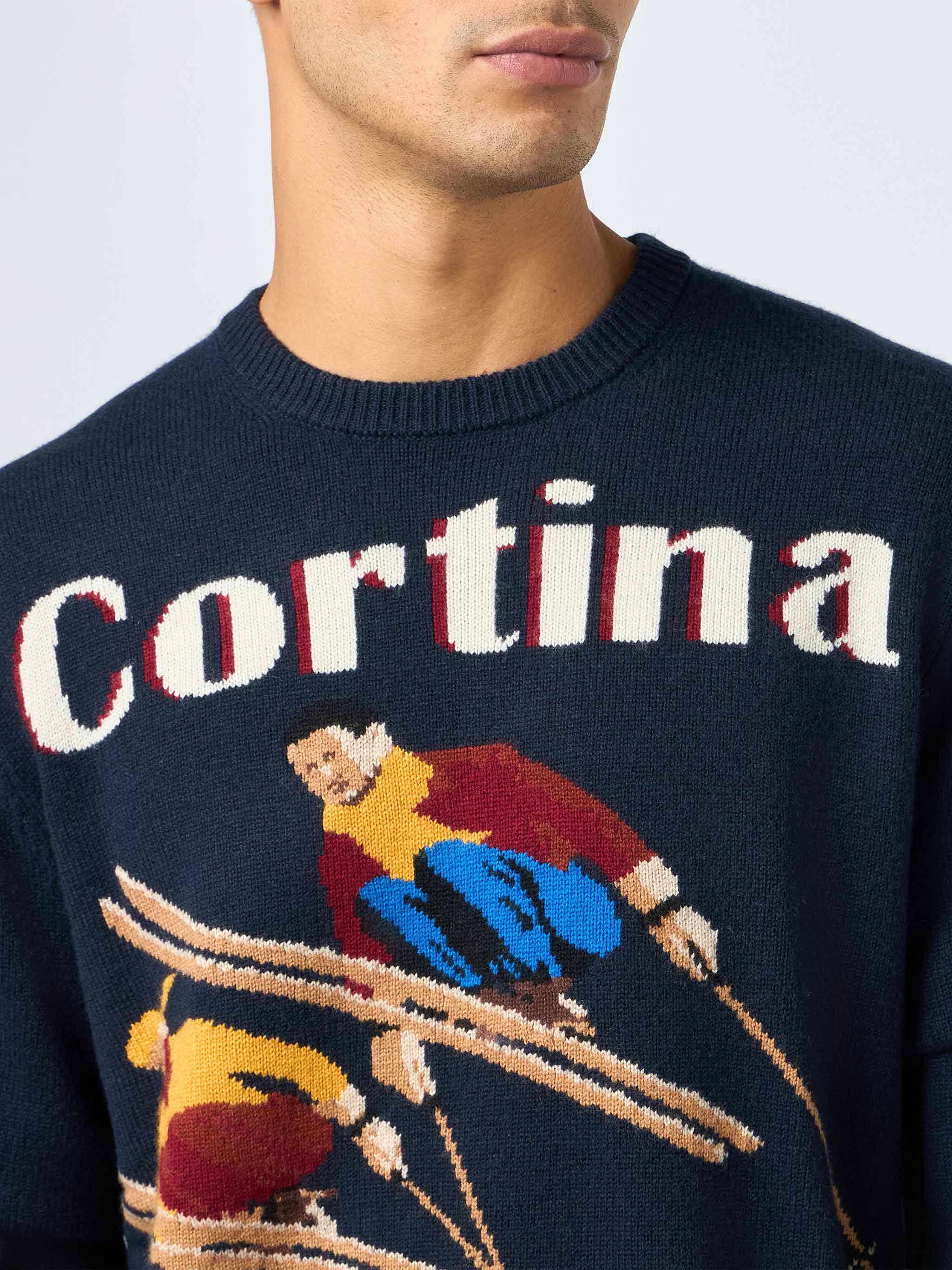 Maglione girocollo Heron con jacquard cartolina Cortina - Image 3