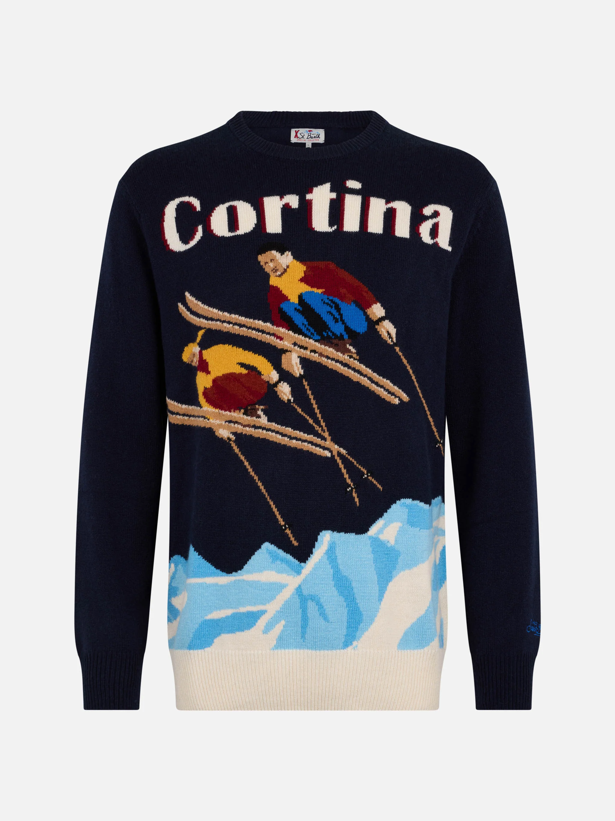 Maglione girocollo Heron con jacquard cartolina Cortina - Image 4