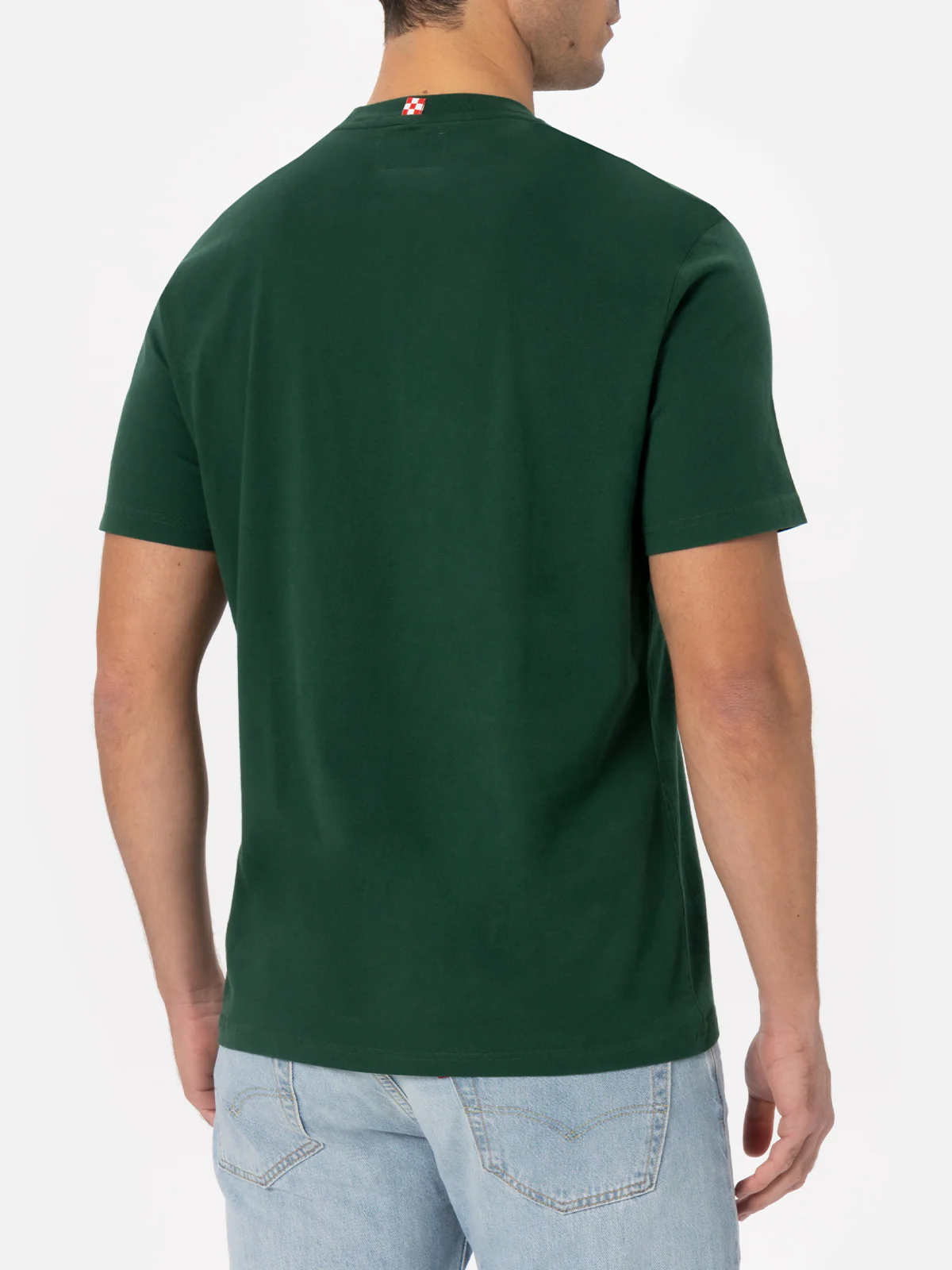 T-shirt Arnott in cotone pesante verde british tinta unita con ricamo logo - Image 4